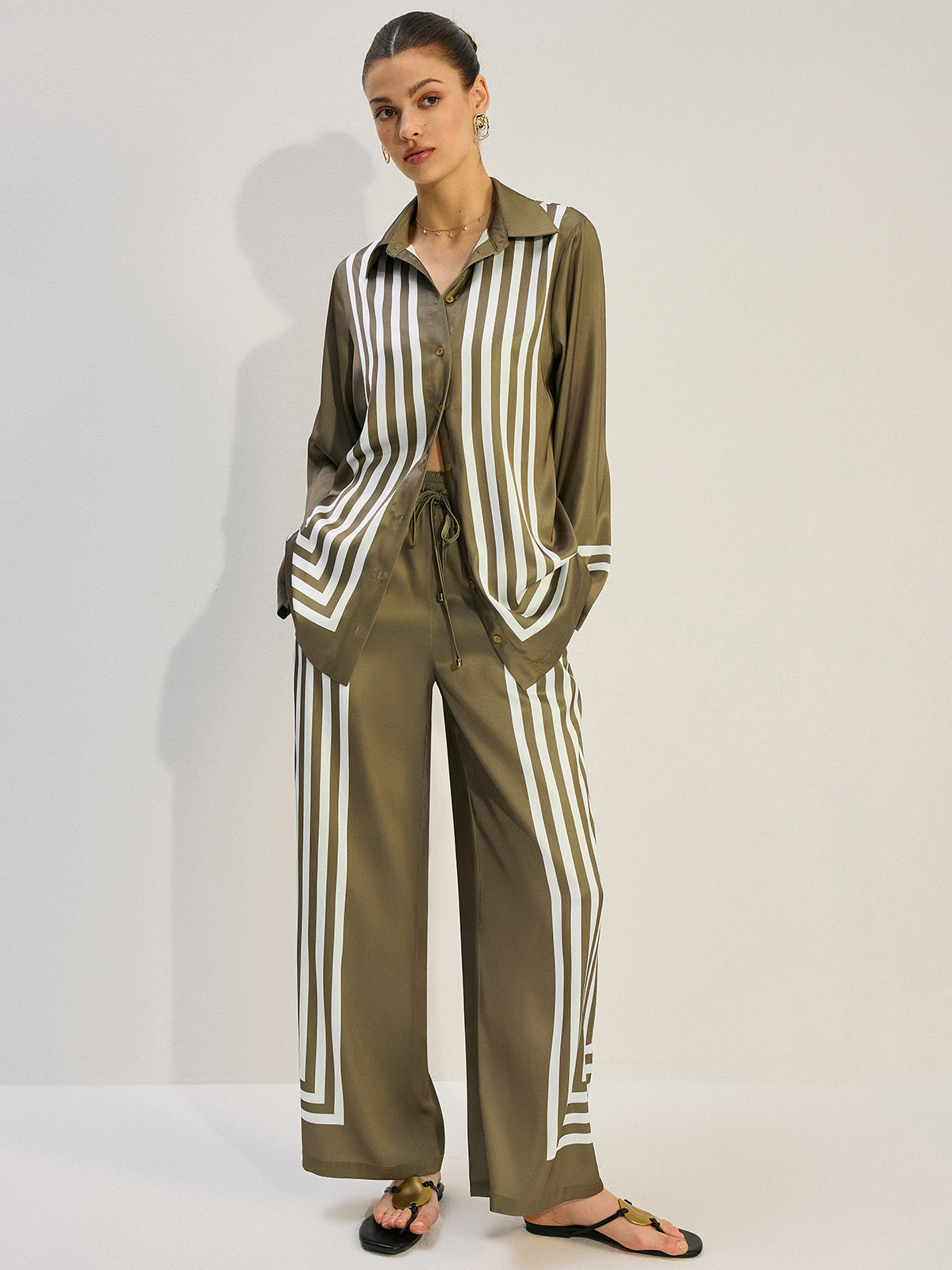 Striped Satin Shirt