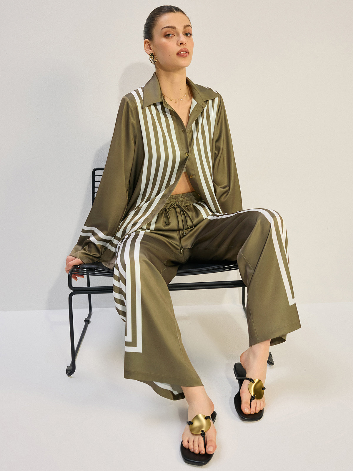 Striped Satin Shirt