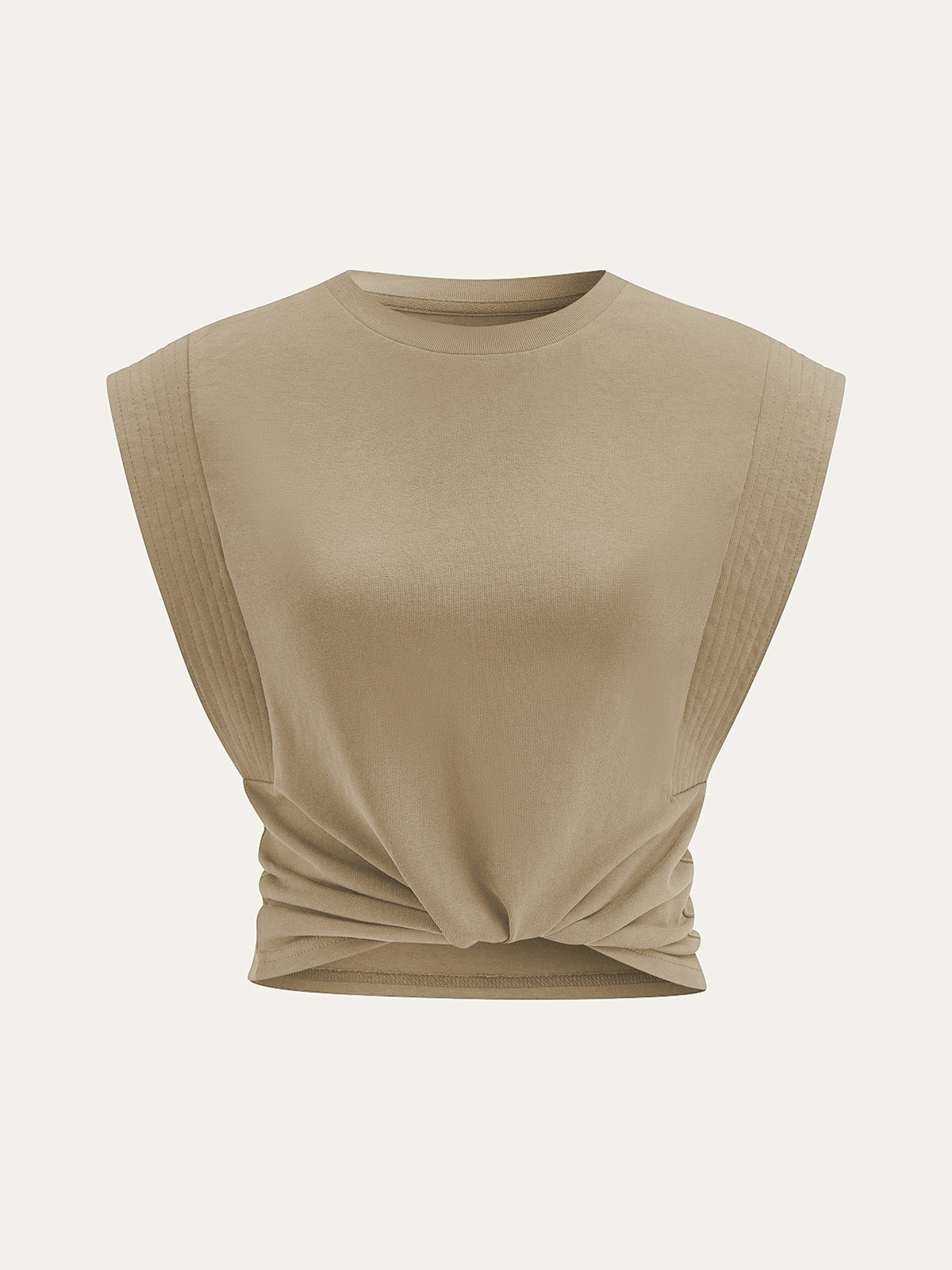 Cotton Crew Neck Sleeveless Top