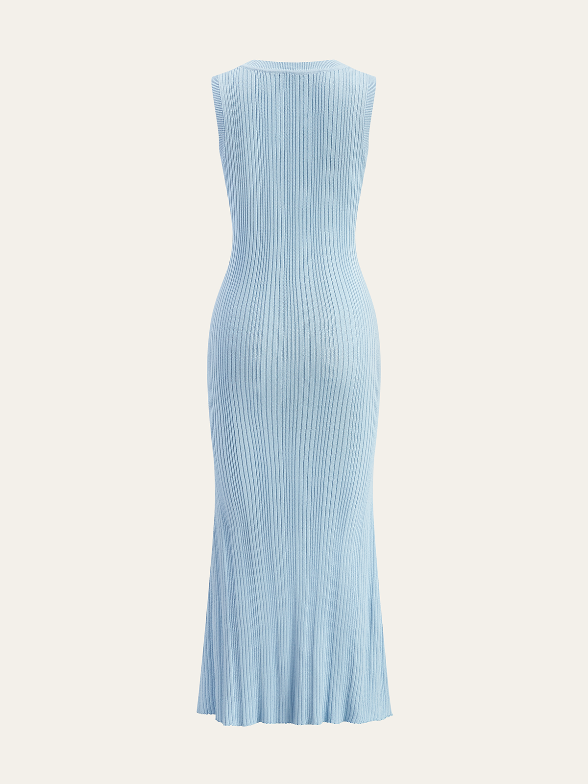 Robe longue en tricot sans manches boutonnée sur le devant