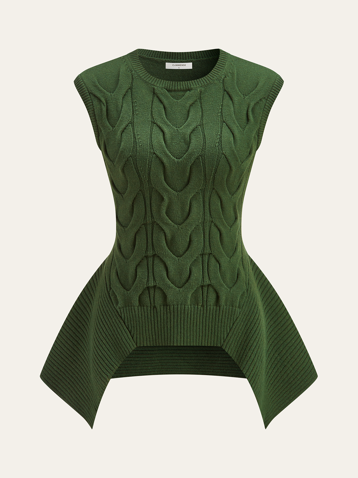 Cable Knit Peplum Sweater Vest