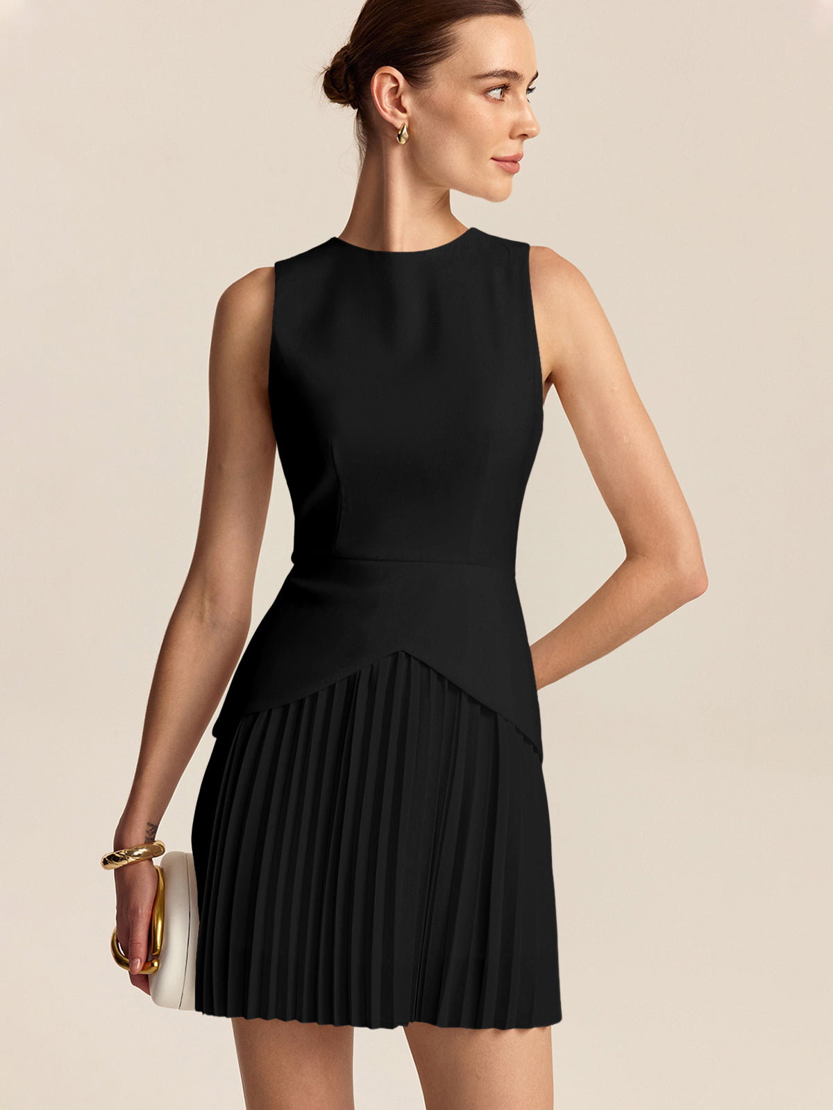Mini-robe à ourlet plissé