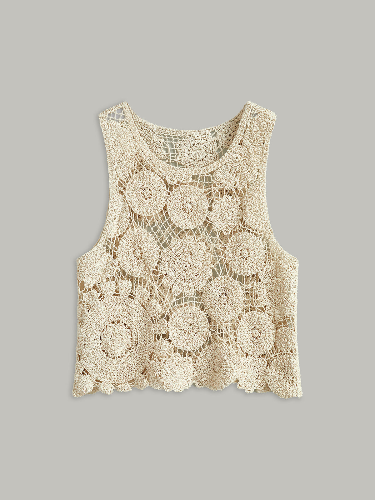 Sheer Sleeveless Cotton Sweater Vest