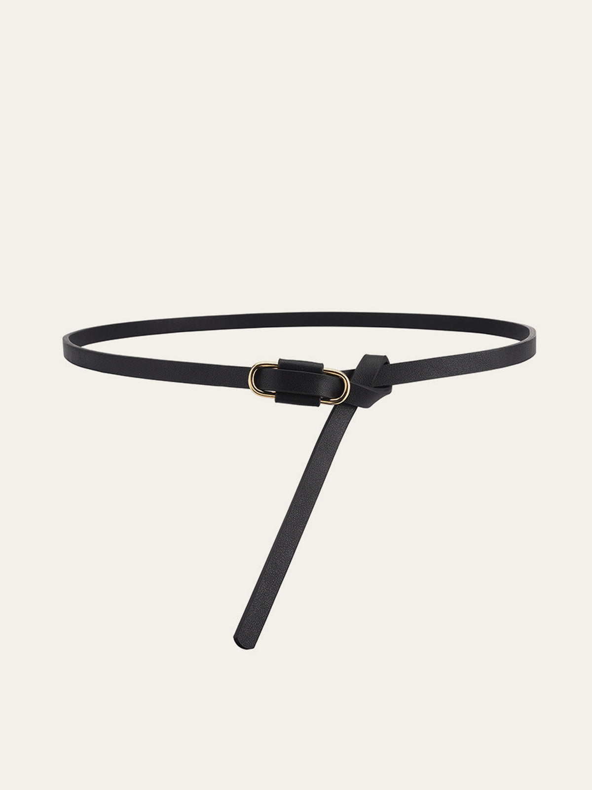 Metal Buckle PU Leather Thin Belt