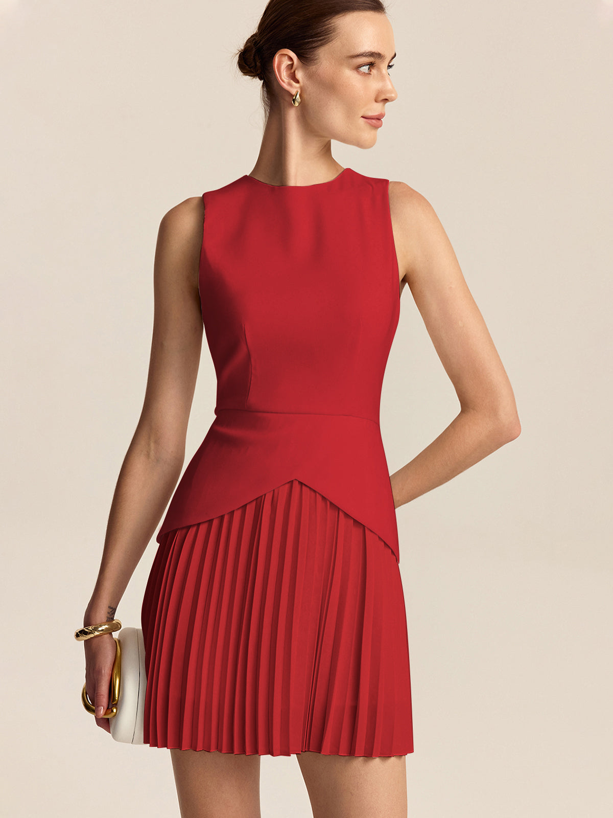 Mini-robe à ourlet plissé