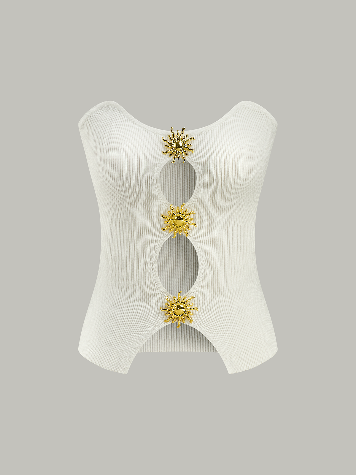 Gilet pull en maille ajourée métallique