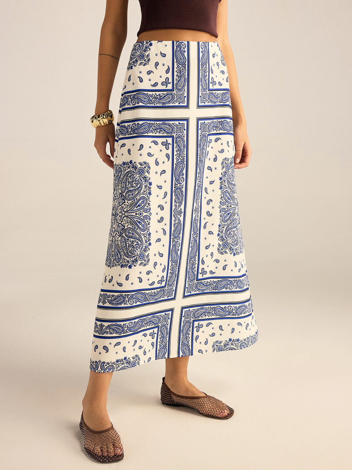 Maxirock mit Paisley-Print