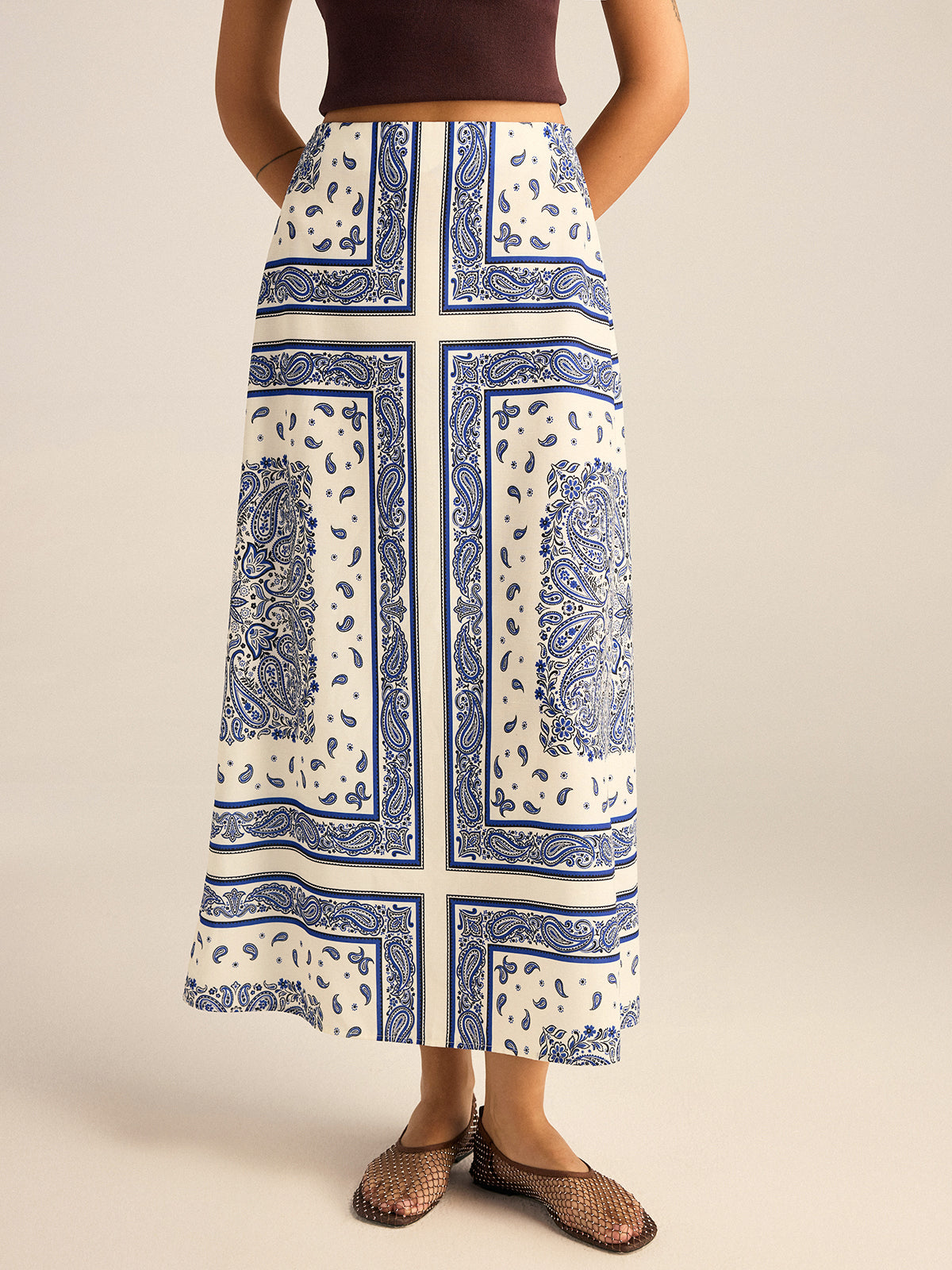 Maxirock mit Paisley-Print