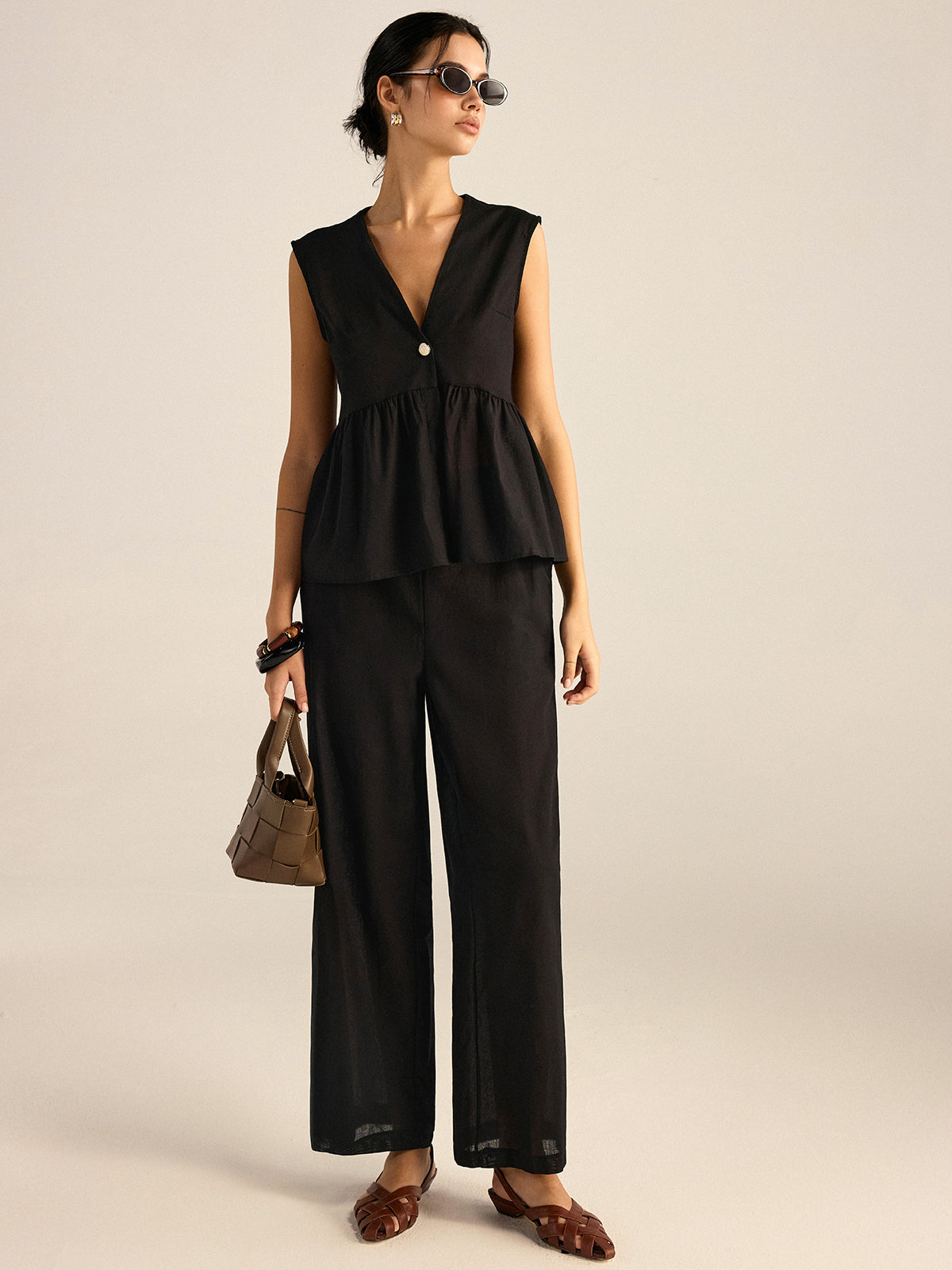 Ensemble Gilet à Volants et Pantalon