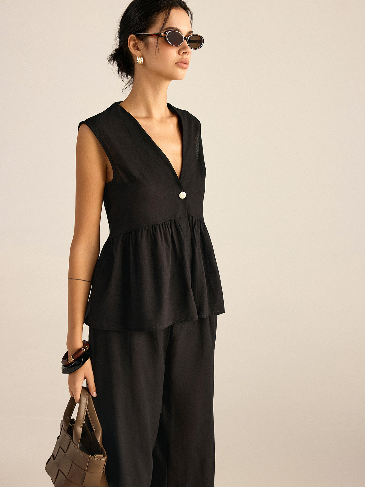 Ensemble Gilet à Volants et Pantalon