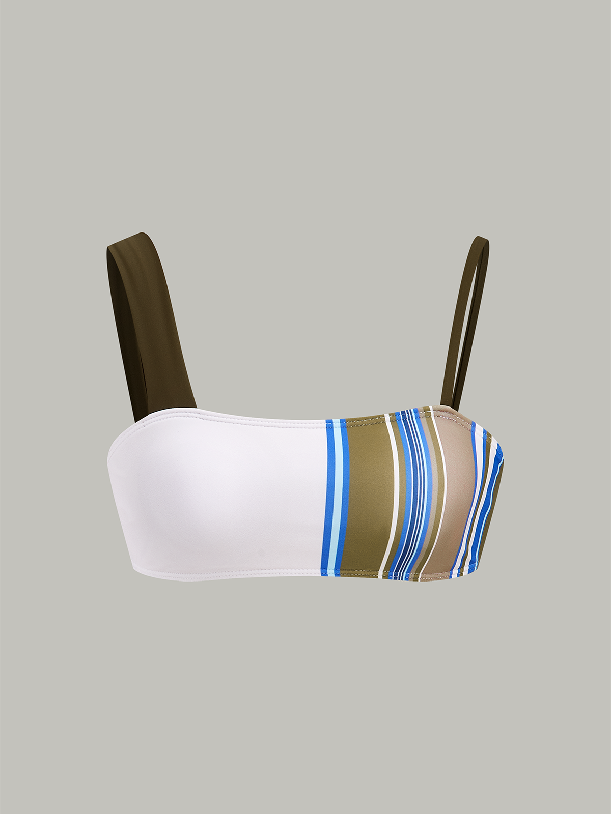 Color-Block-Bikini-Oberteil mit Streifen