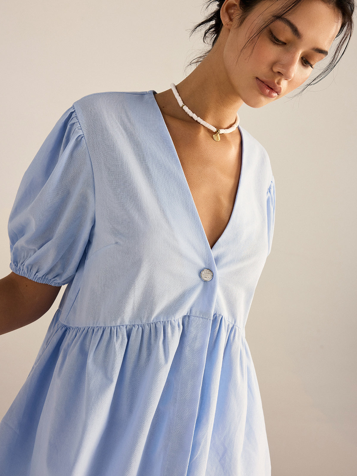 Cotton Peplum Top and Pants Set