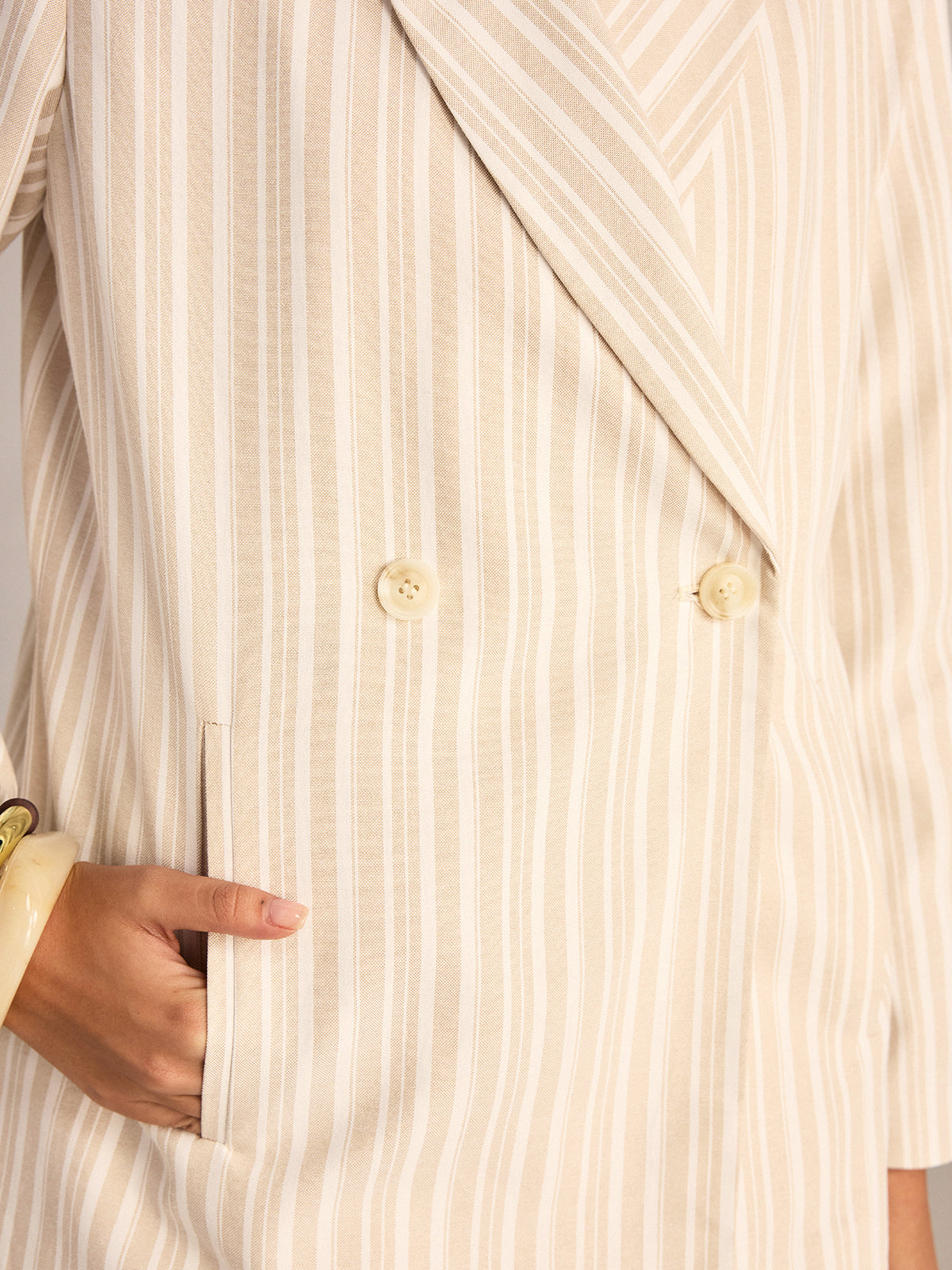 Striped Double-Breasted Blazer