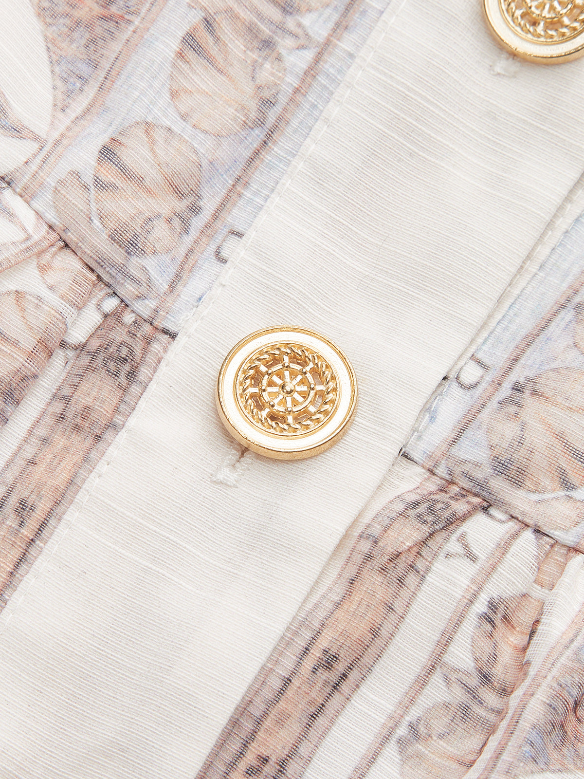 Semi-Sheer Buttoned Dress With Belt