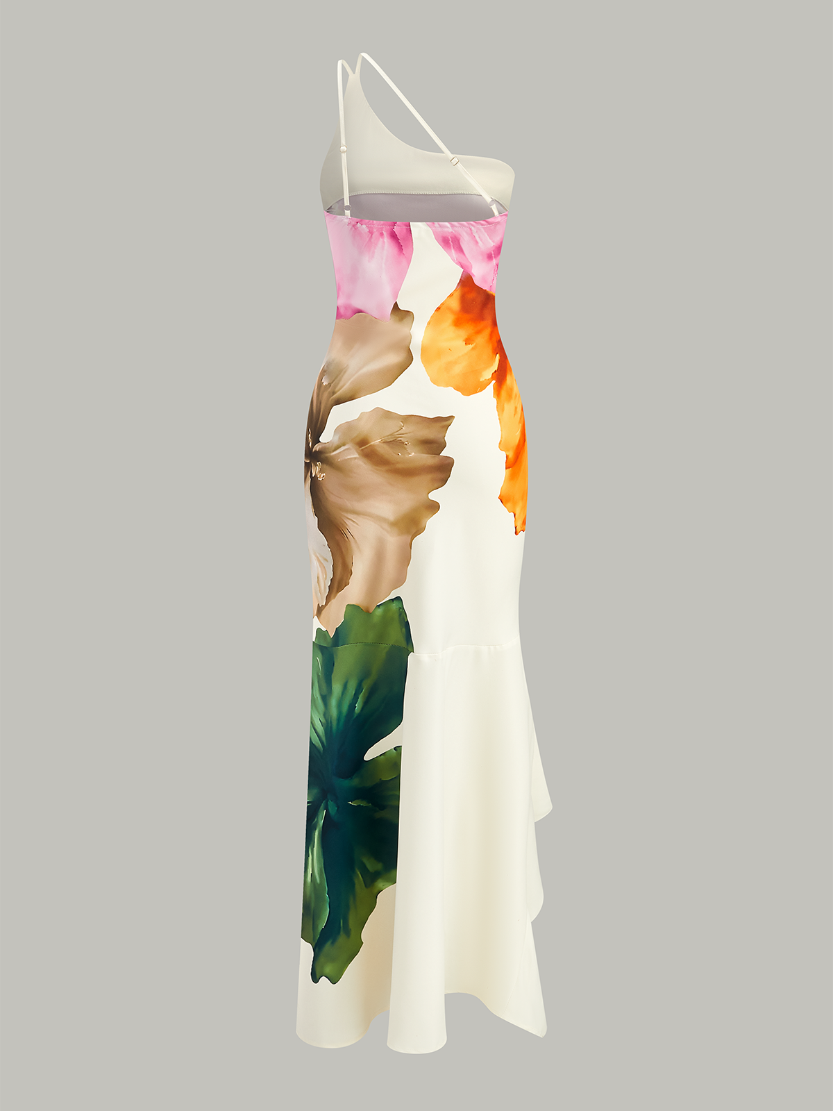 Asymmetrisches One-Shoulder Maxikleid mit Blumenprint