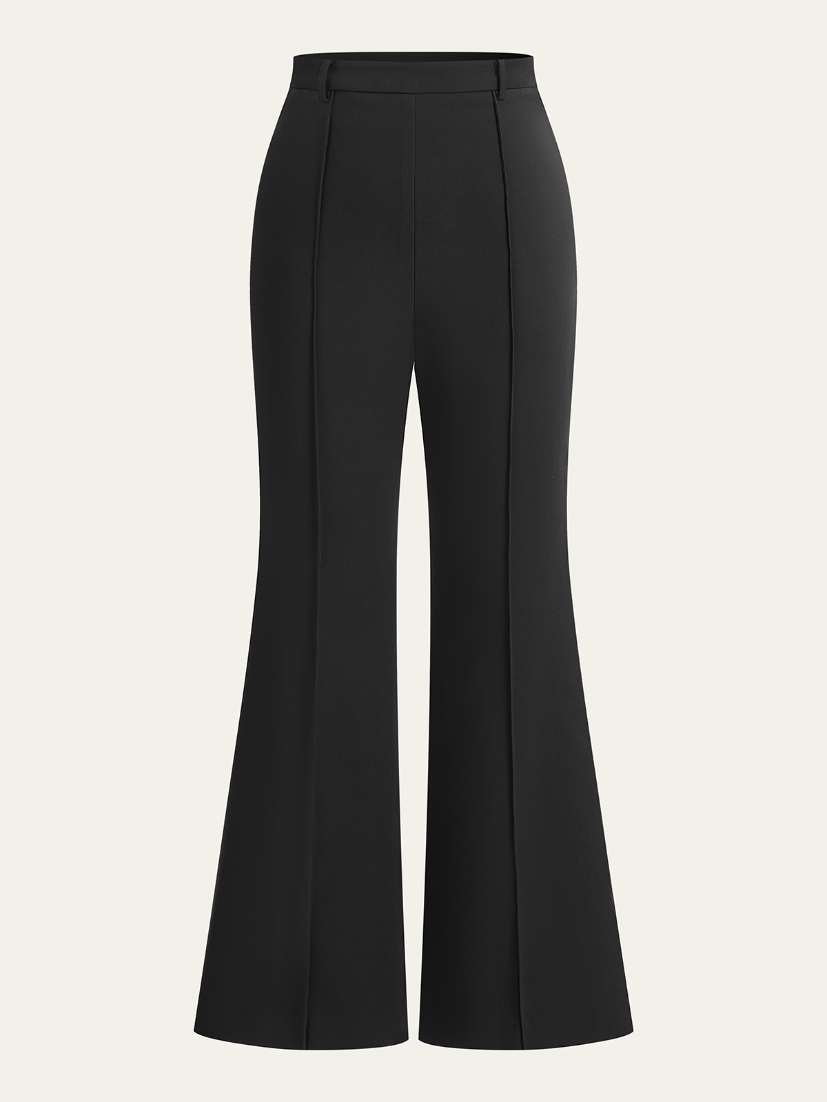 Stretchable Flared Pants with Front Seams