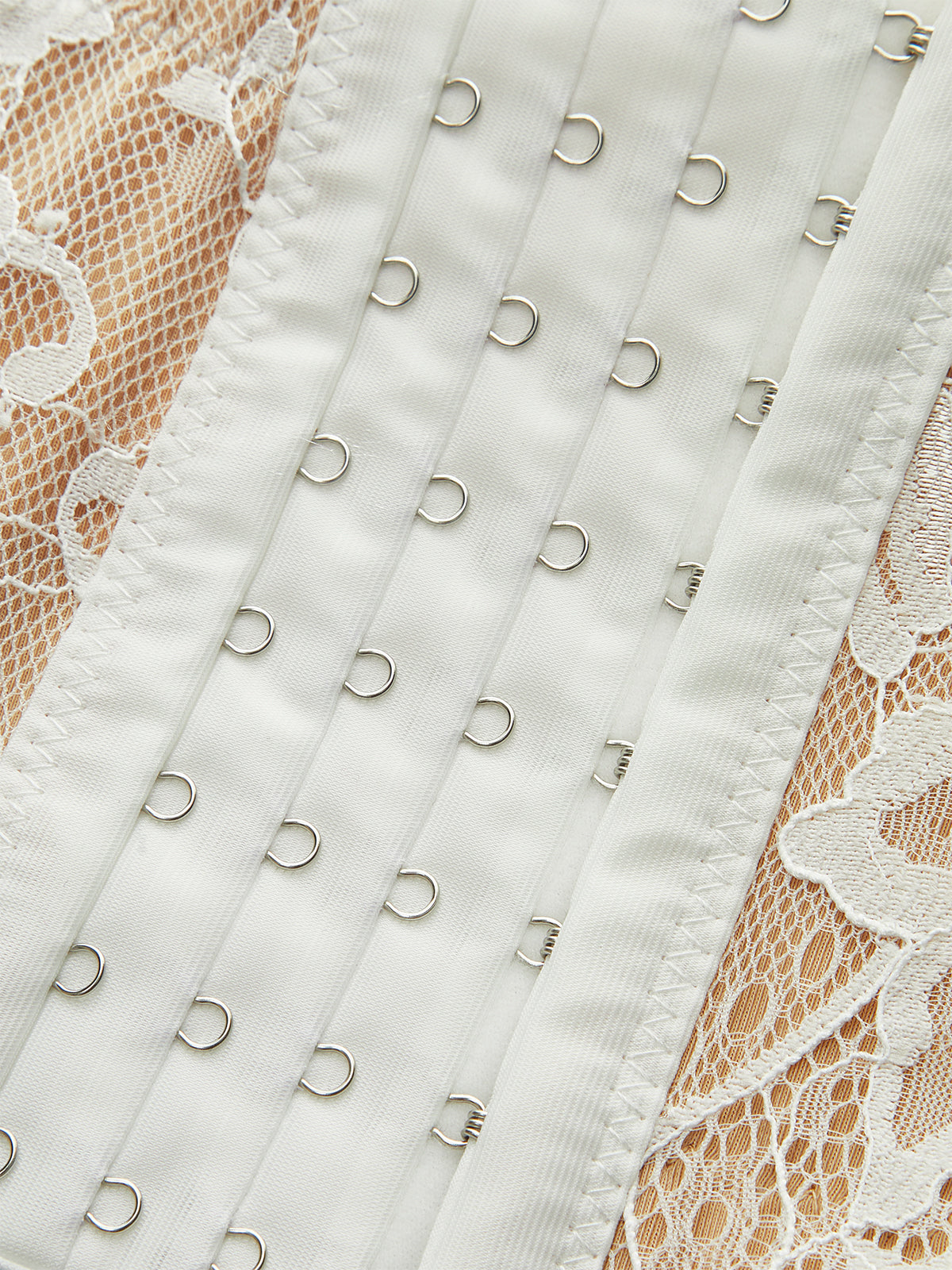 Semi-Sheer Lace-Trimmed Corset Top