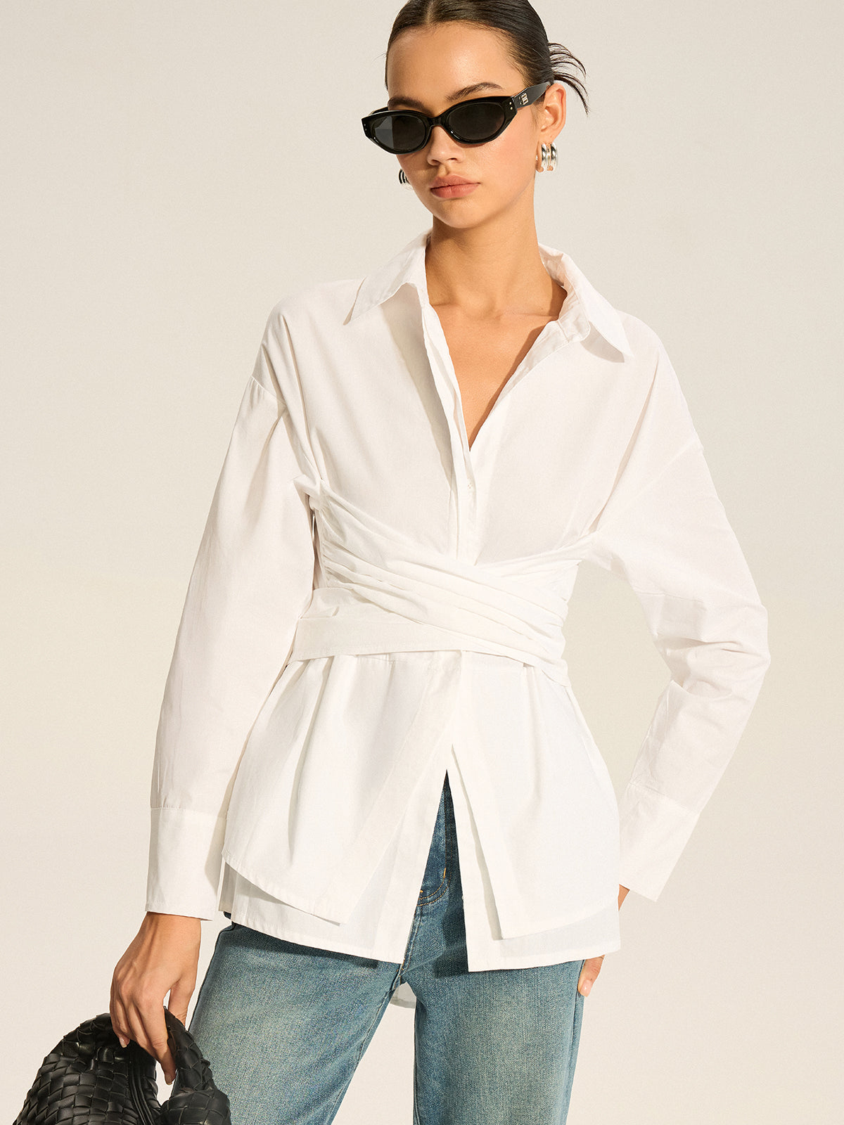 Back Bow Long-Sleeve Shirt