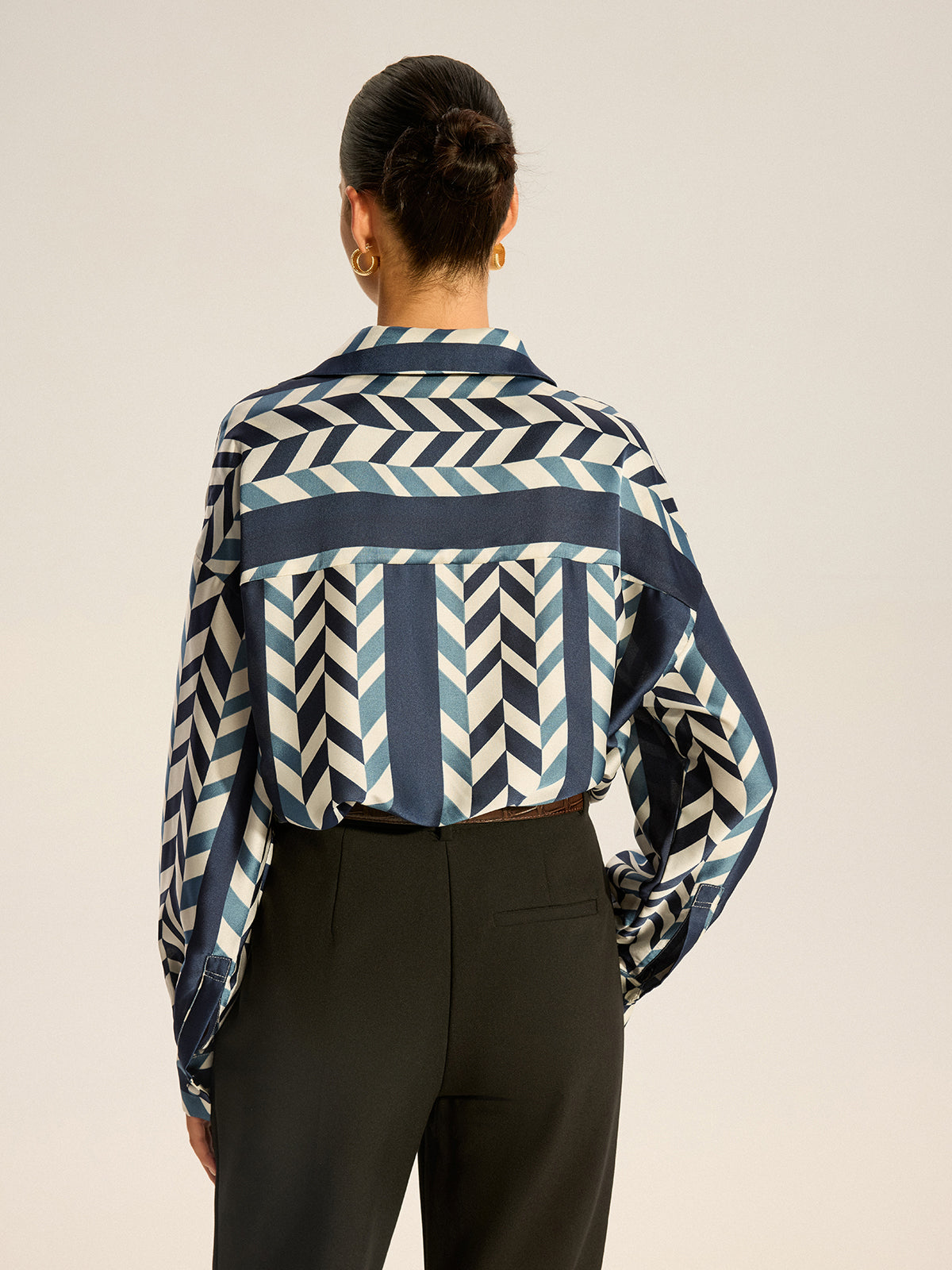 Oversize-Satinhemd mit Print