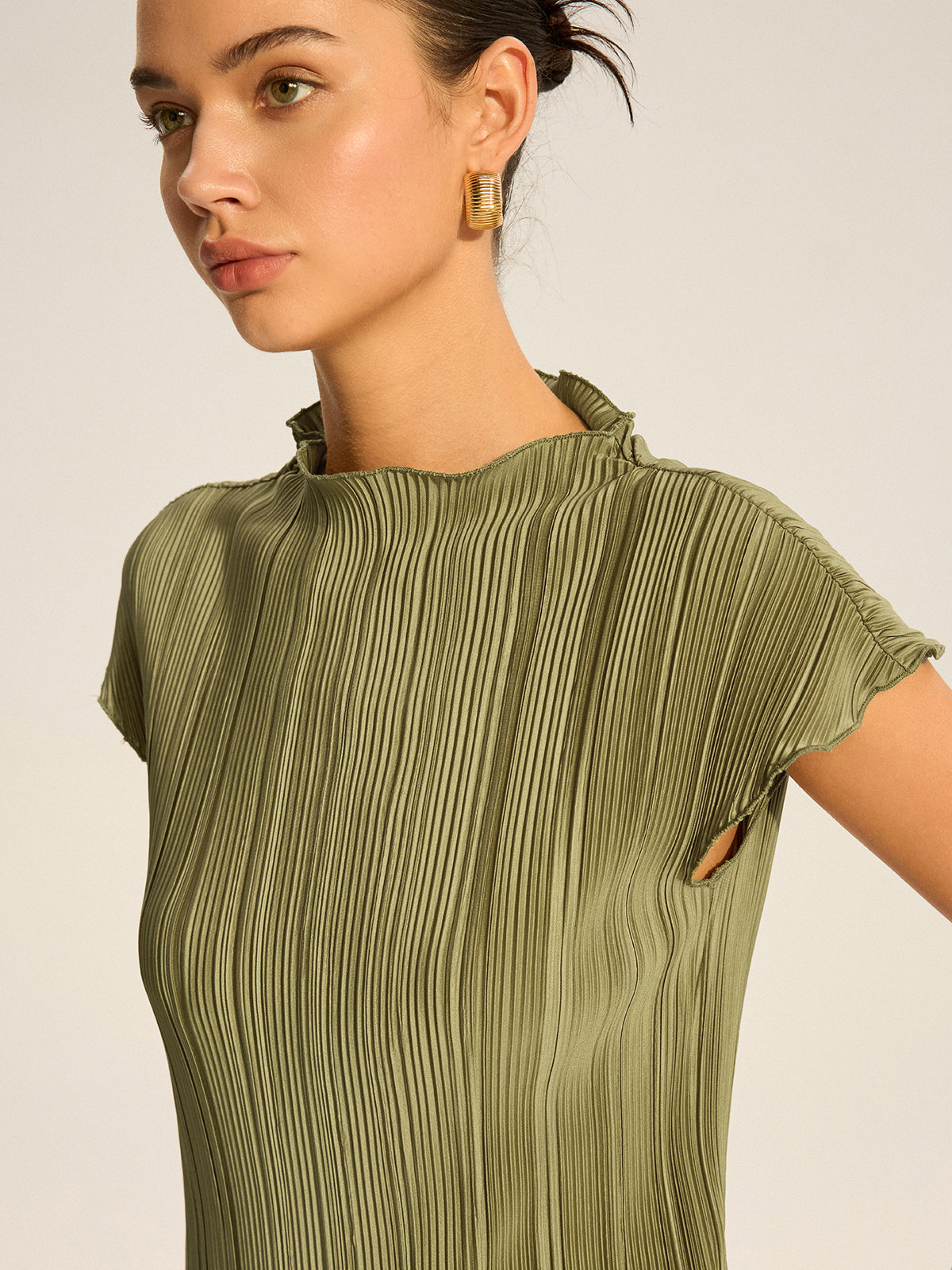 Ensemble haut plissé et pantalon large