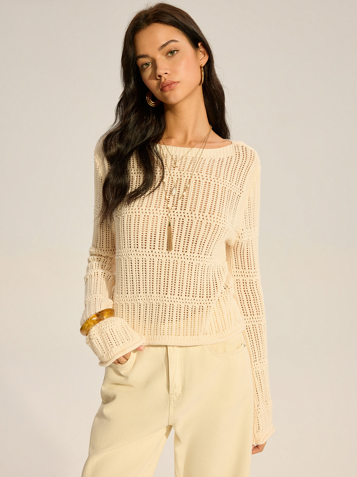 Pull en maille à manches longues
