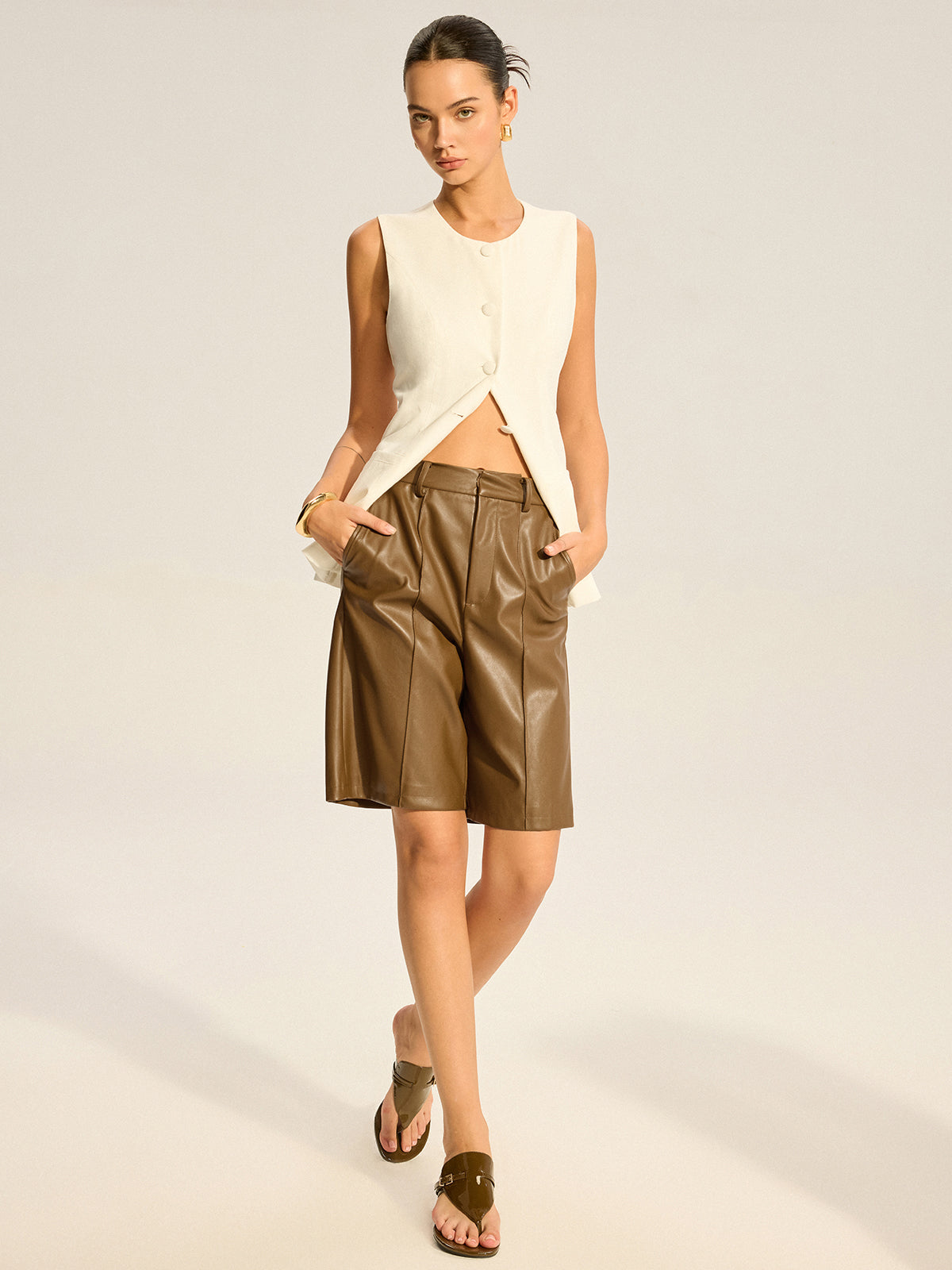 Shorts Bermudas en similicuir