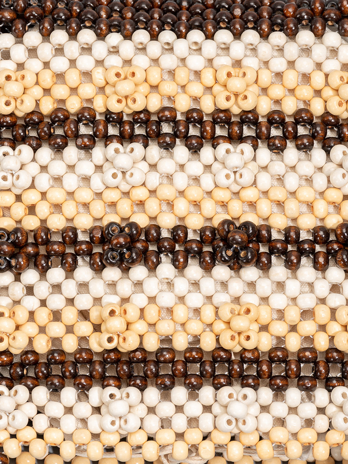 Sac fourre-tout en perles de bois rayées