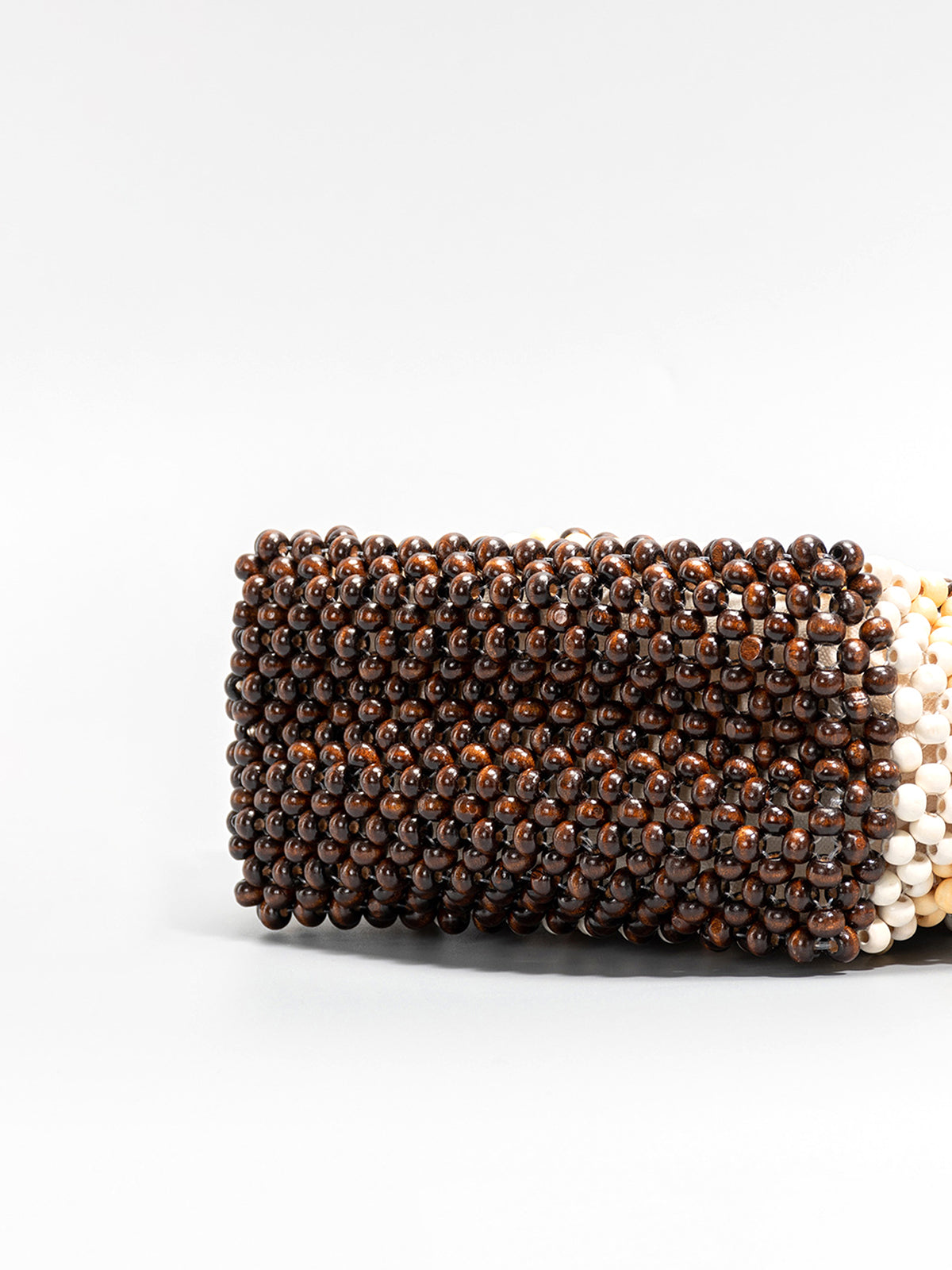 Sac fourre-tout en perles de bois rayées