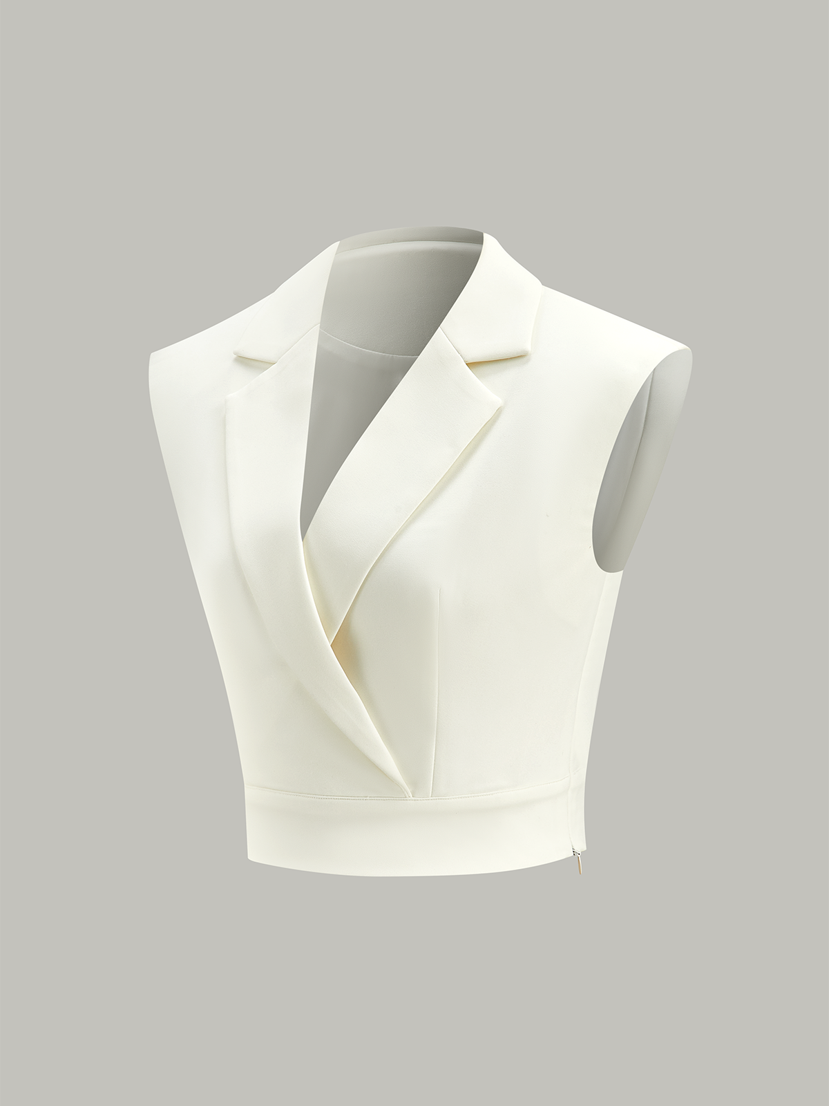 Cropped Wide-Shoulder Waist-Cinching Blazer Vest