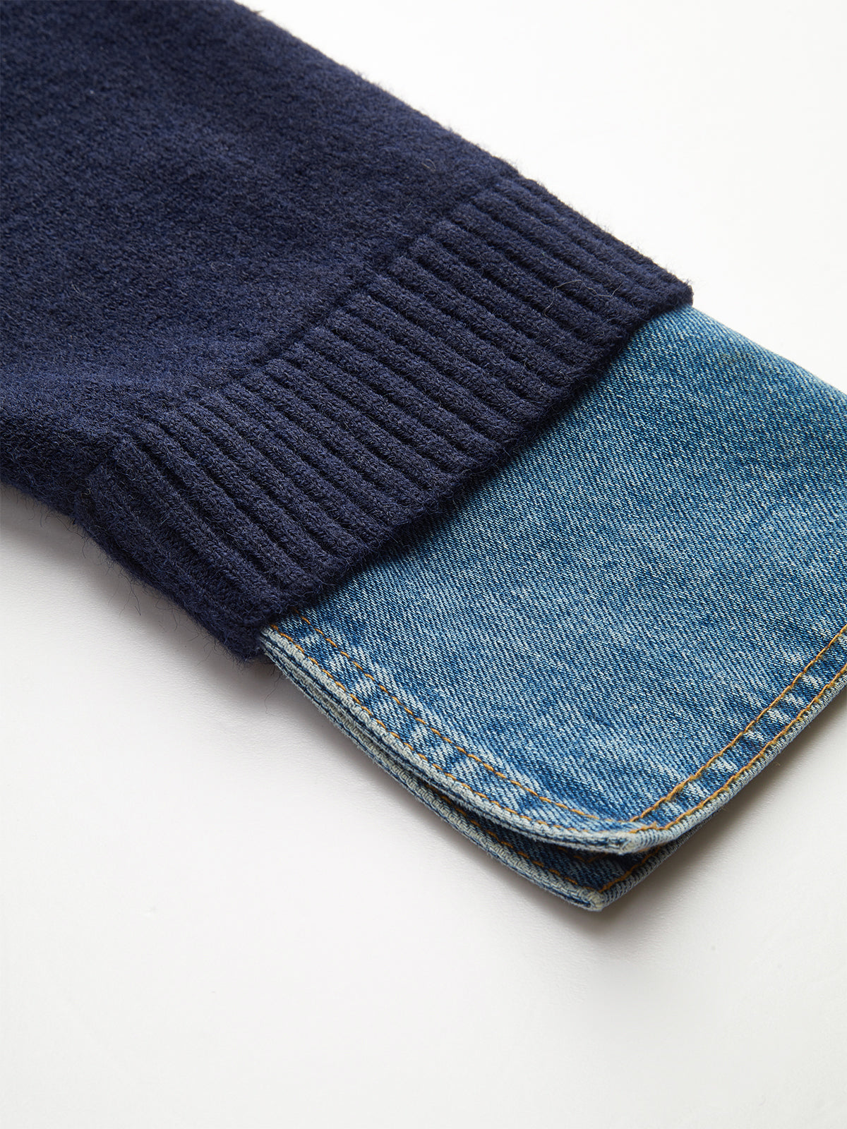 Denim Collar Buttoned Sweater