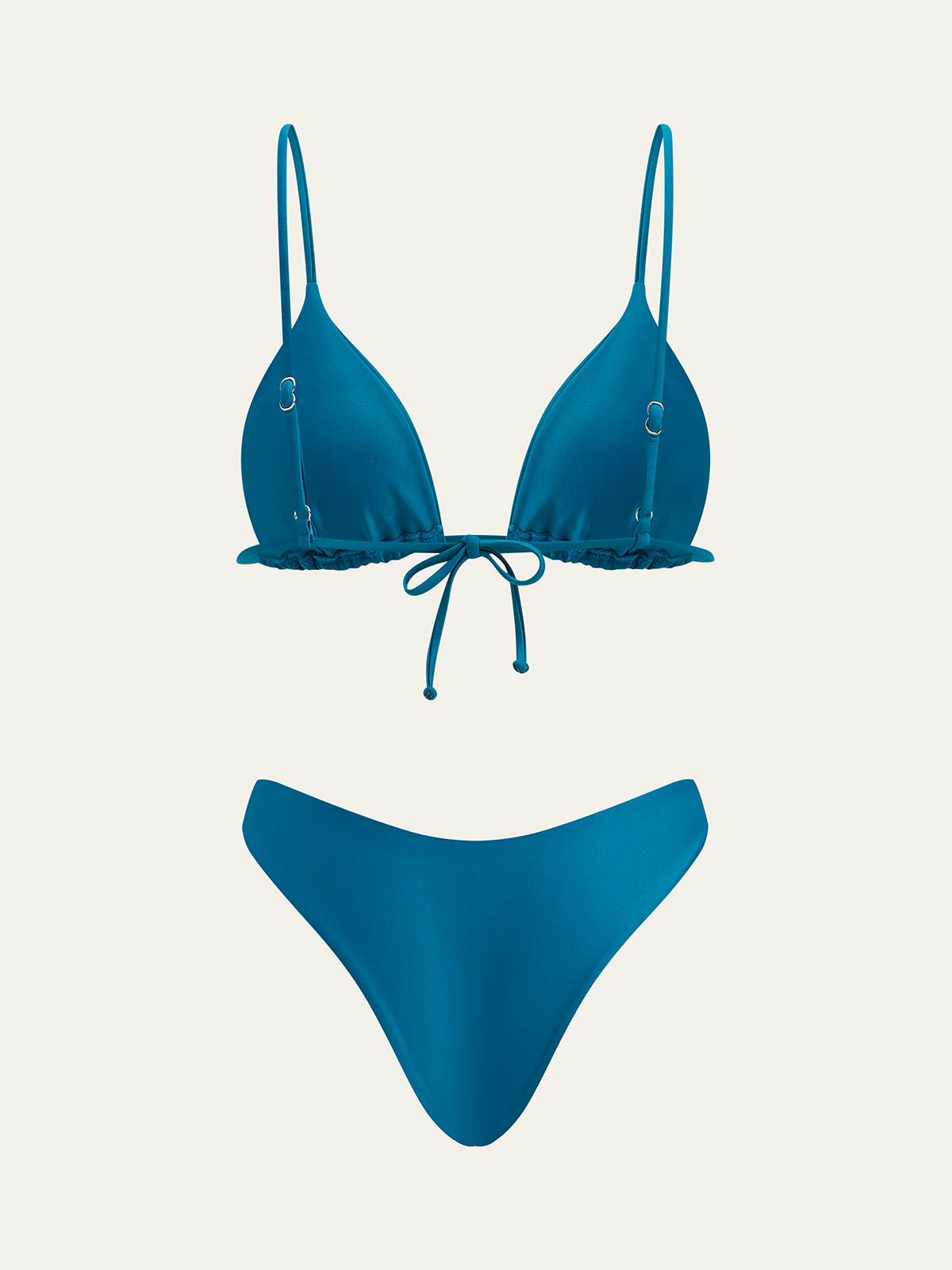 Haut de bikini triangle et bas de bikini deux pièces