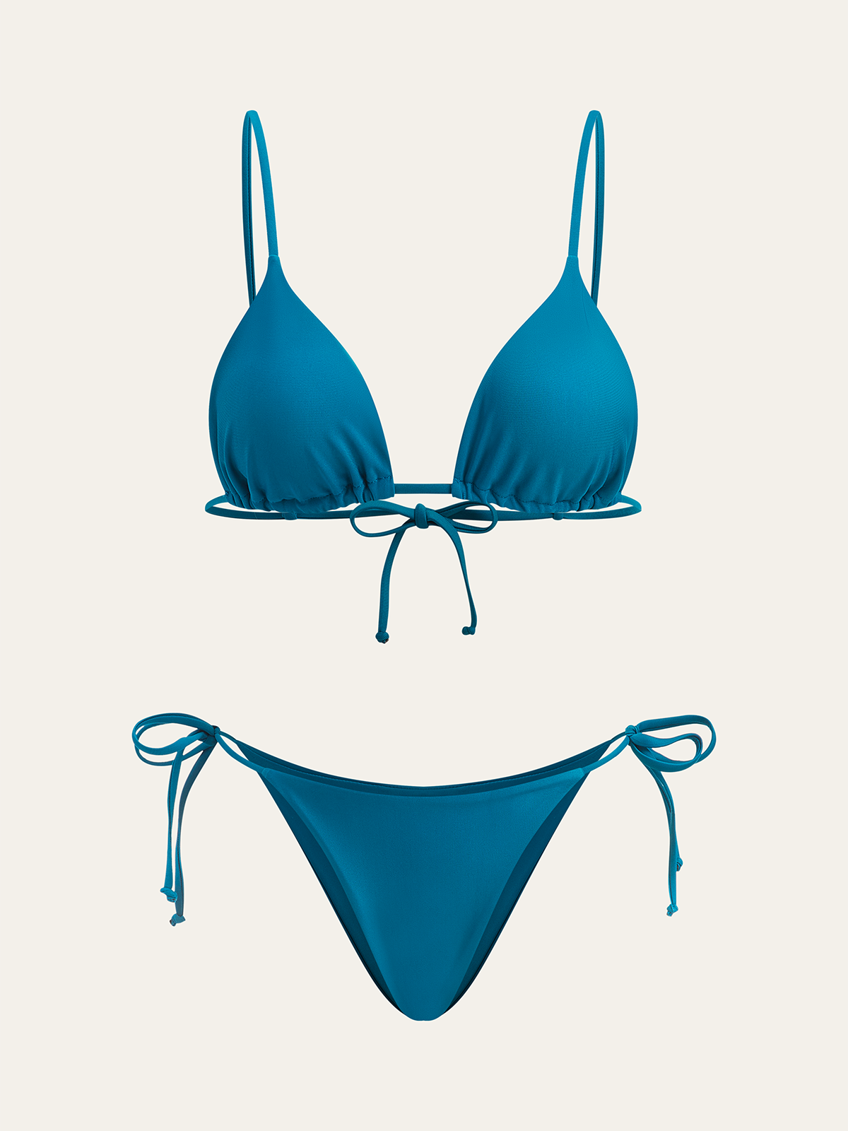 Haut de bikini triangle et bas de bikini deux pièces