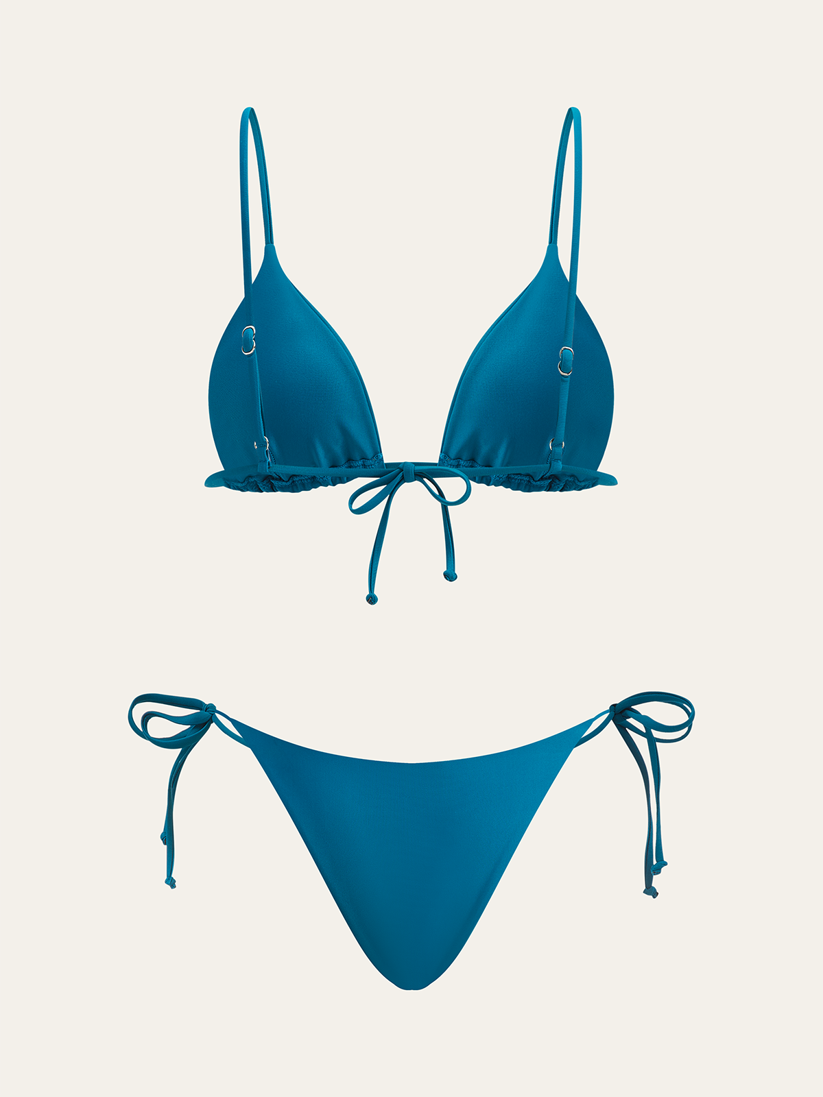 Haut de bikini triangle et bas de bikini deux pièces