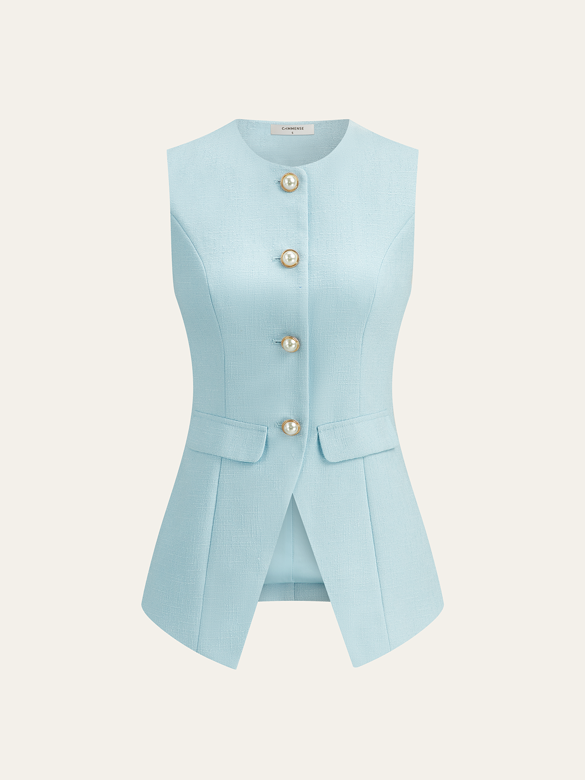 Ensemble blazer, gilet et mini-jupe en tweed perle