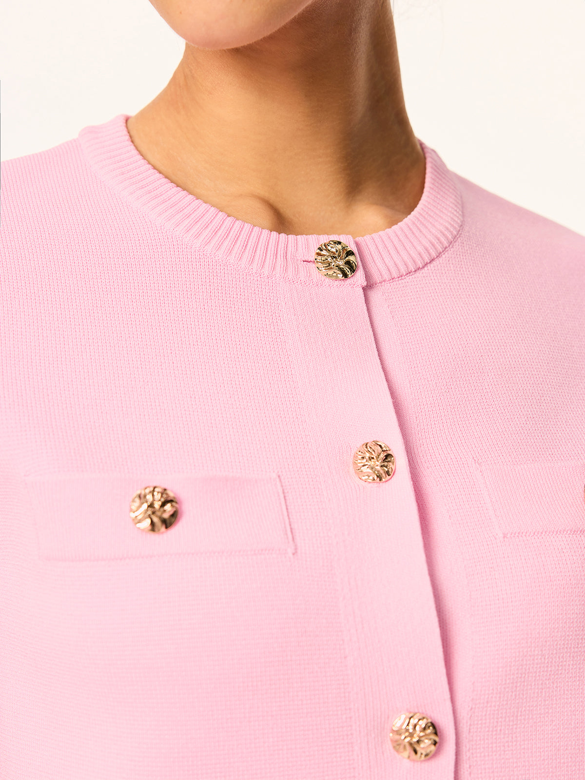 Kurzärmeliges Strick-Cardigan- und Rock-Set