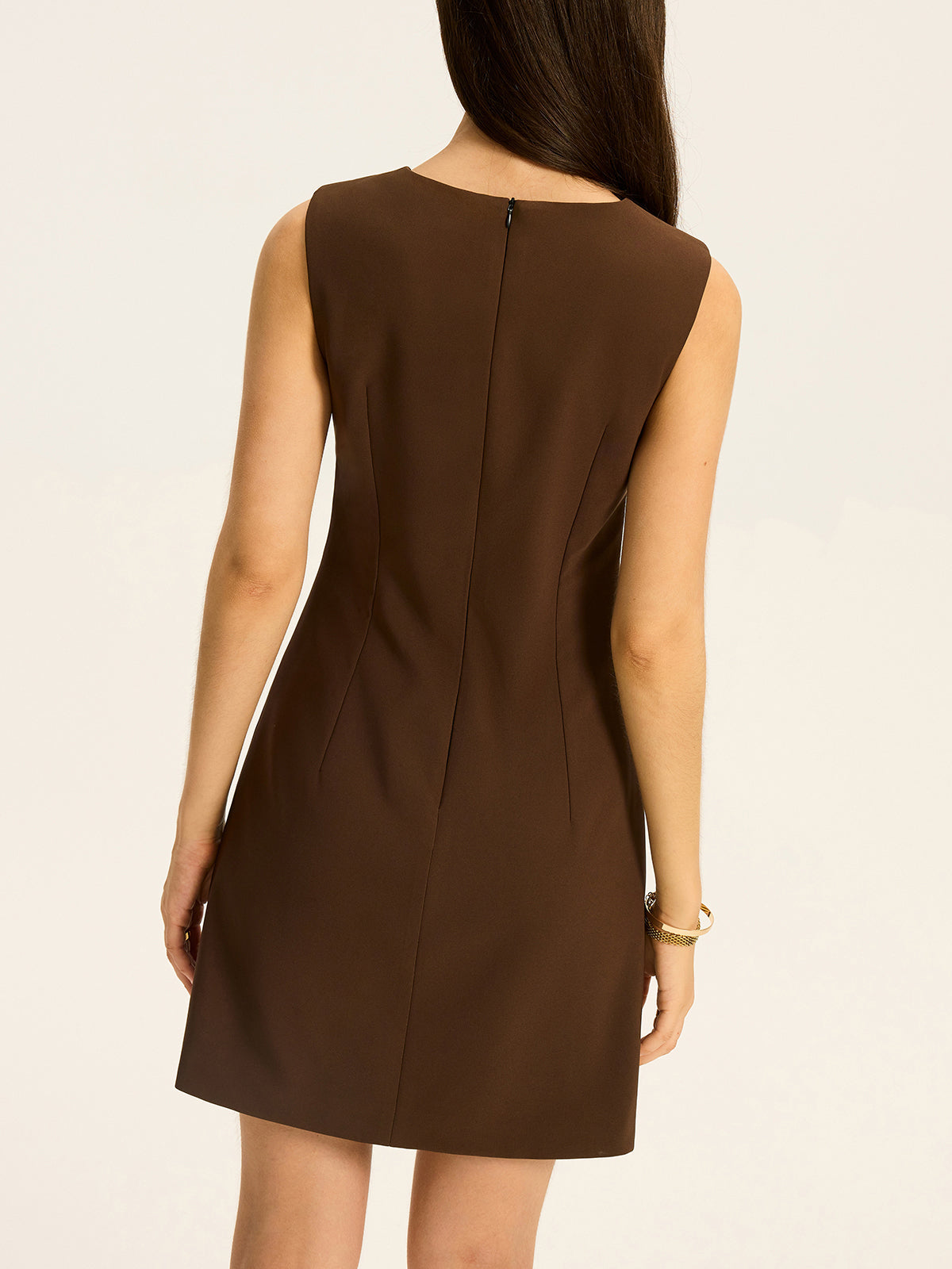 Zip-Front Neckline Mini Dress
