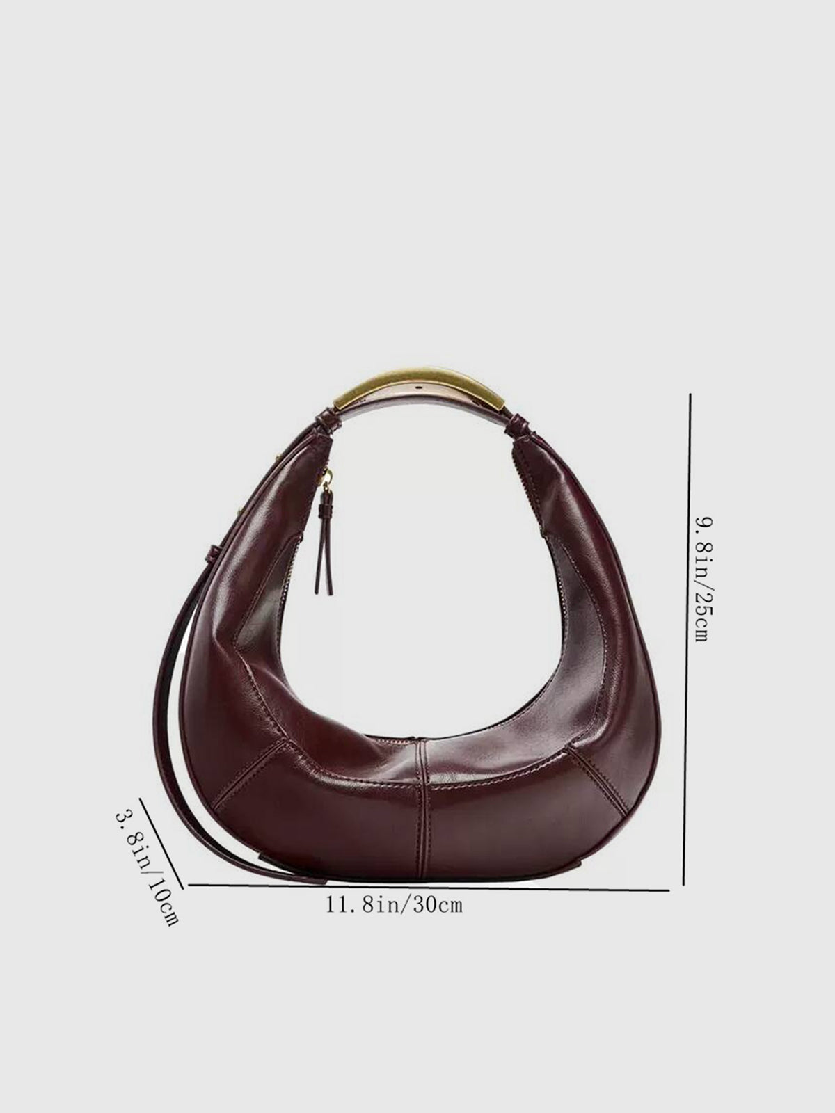 Metal Handle Crescent Bag
