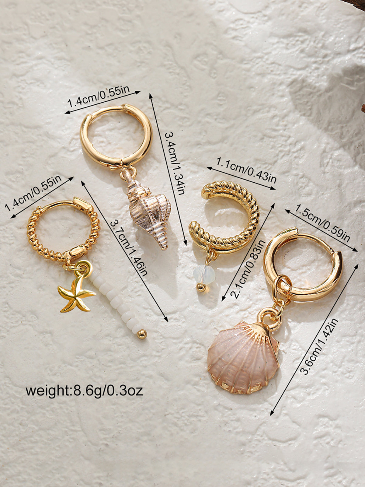 Ensemble de boucles d'oreilles à charme marin