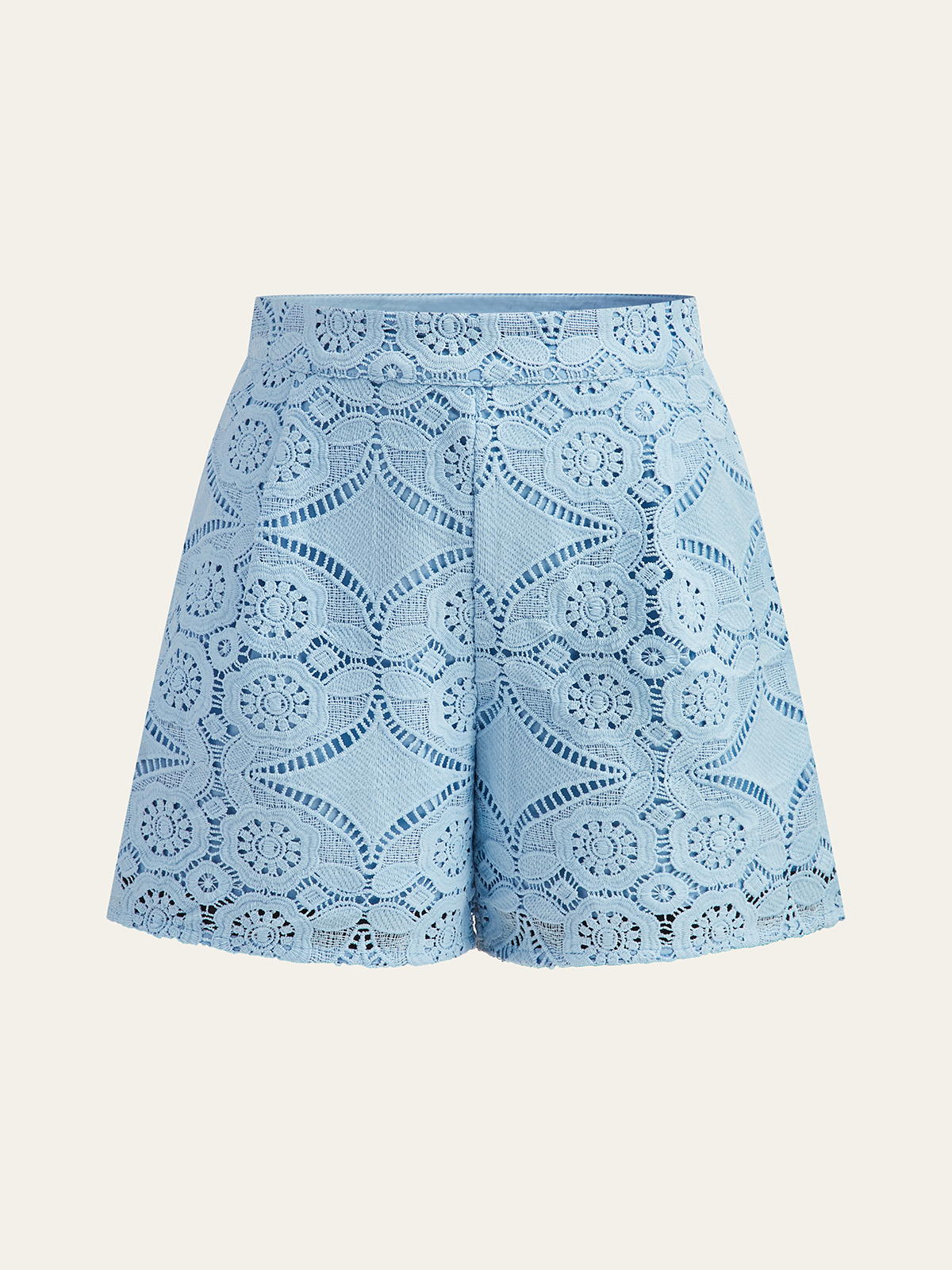 Ensemble short et top manches bouffantes en dentelle sans ceinture