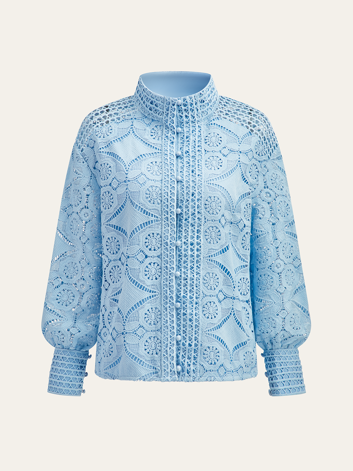 Ensemble short et top manches bouffantes en dentelle sans ceinture