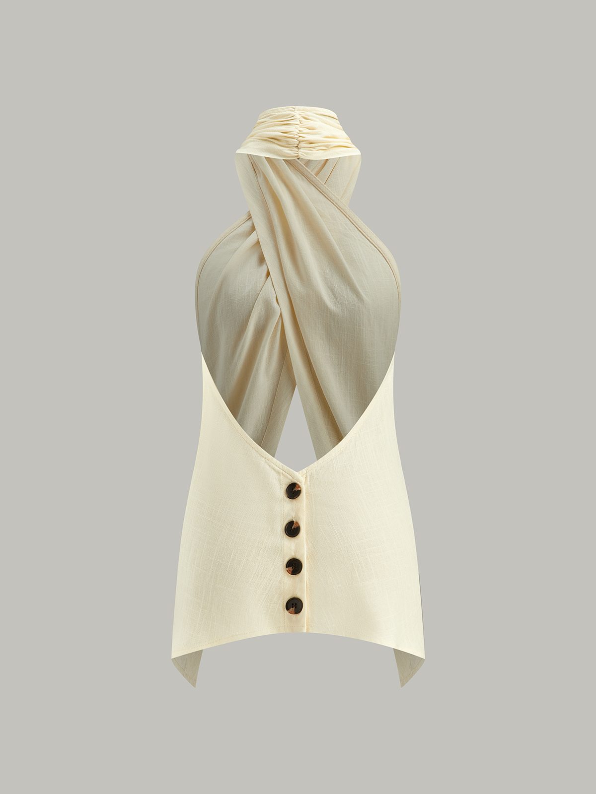 Halbtransparenter Wickel-Neckholder-Top