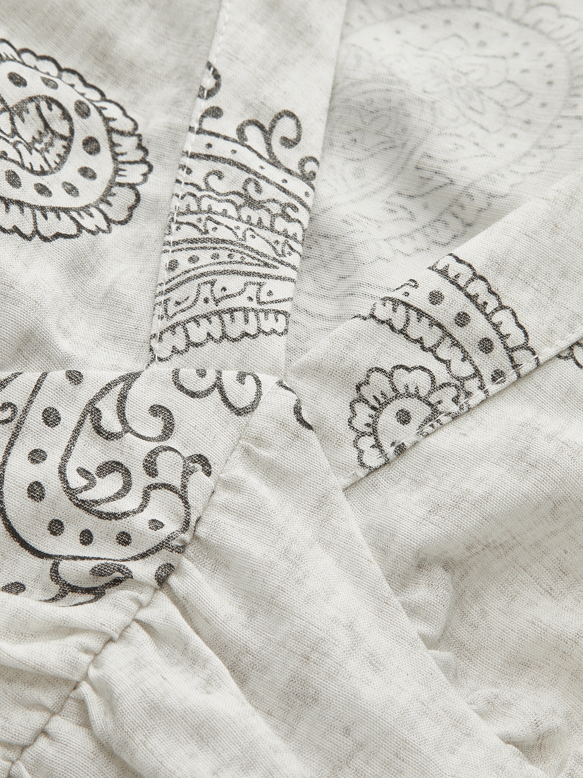 Boho Print Ruched Crop Top