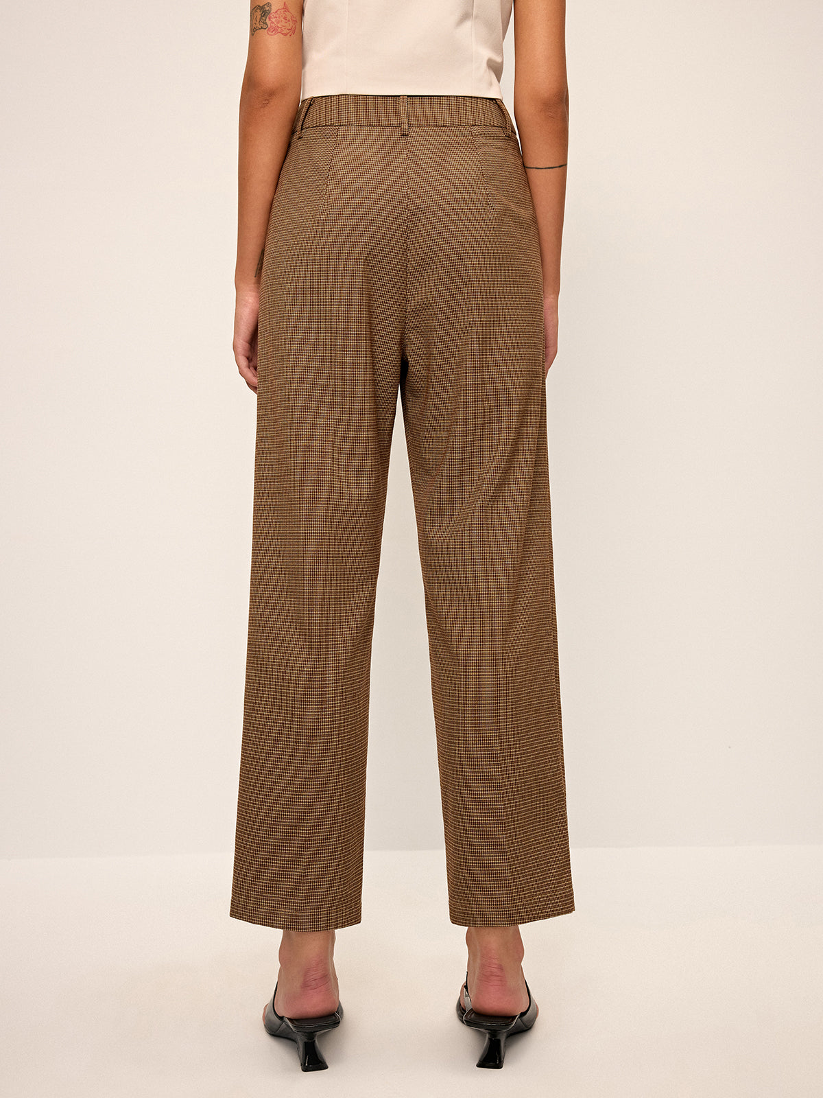 Hahnentritt-Cropped-Hose