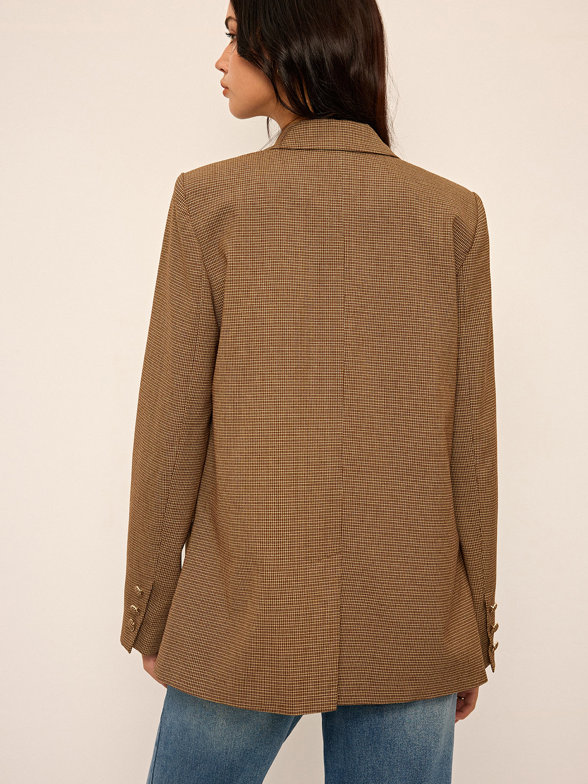 Blazer oversize pied-de-poule