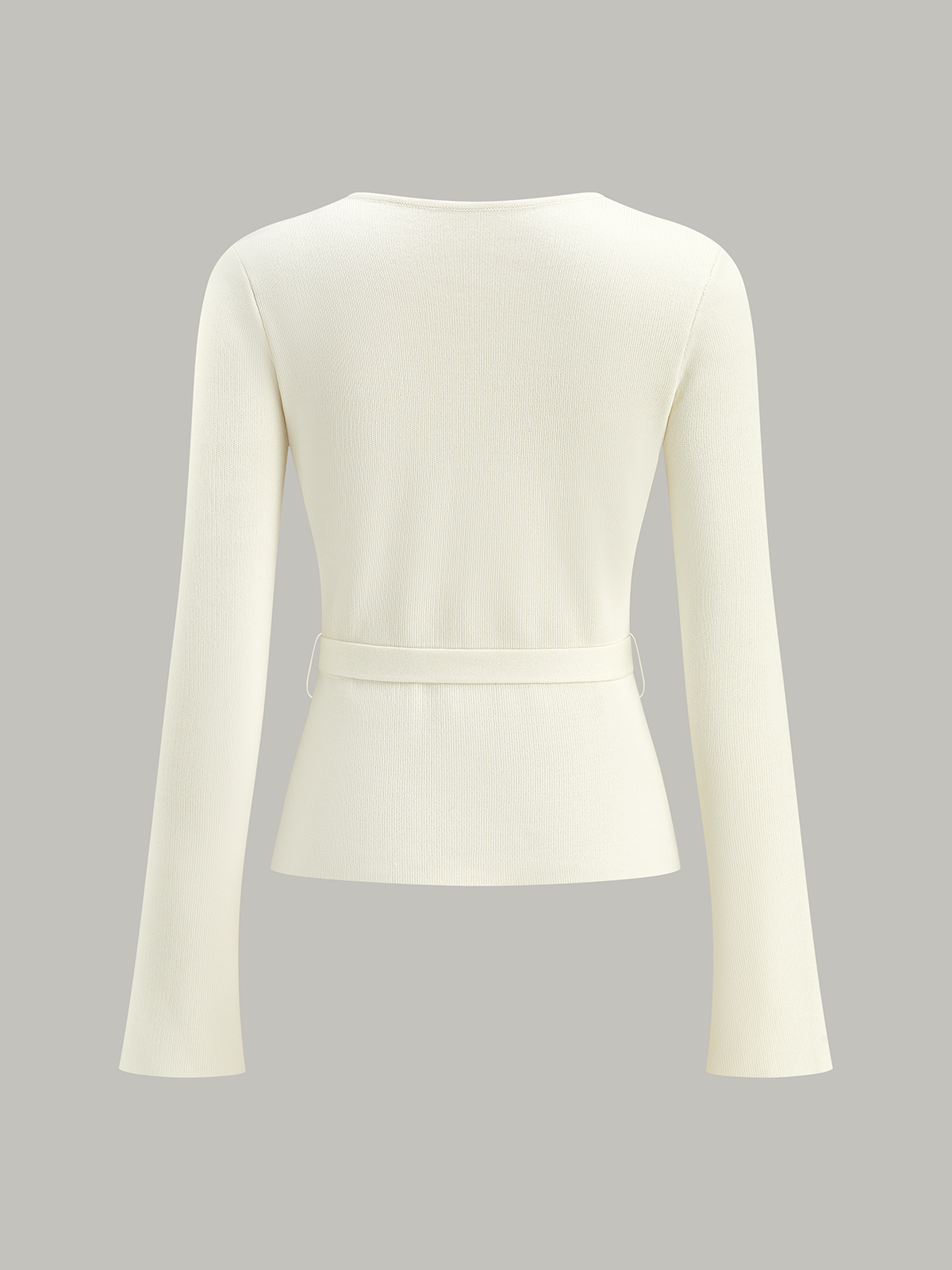 Gilet en maille ceinturé à col en V