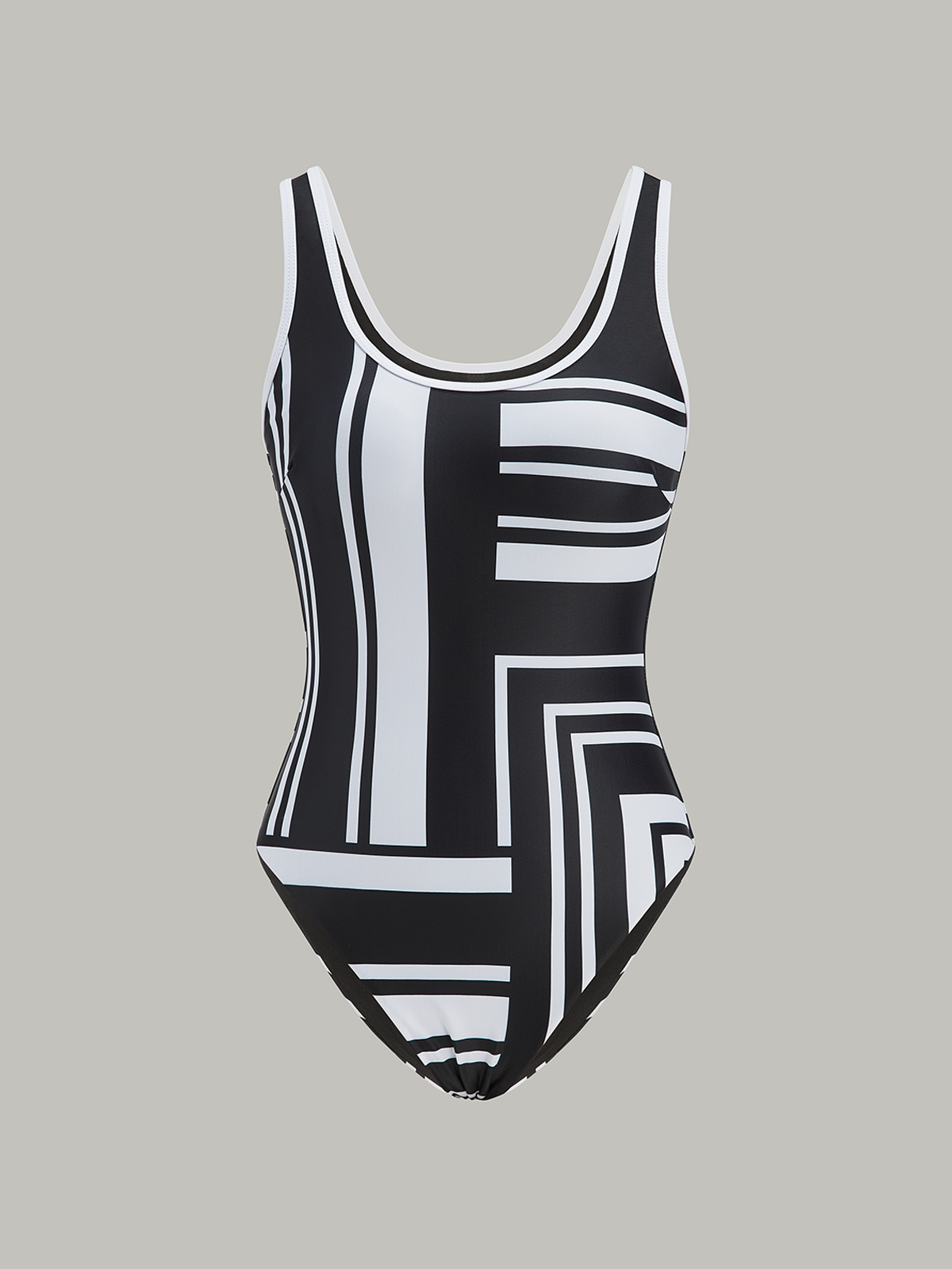 Einteiliger Badeanzug mit geometrischem Print