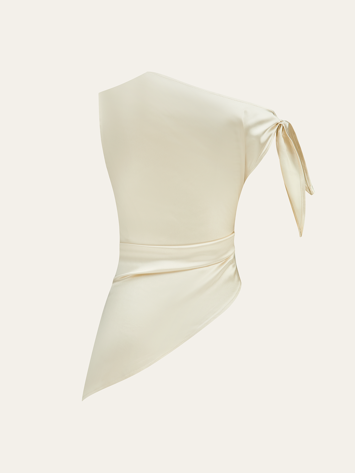 Einassymetrisches One-Shoulder-Top mit Schleifendetail