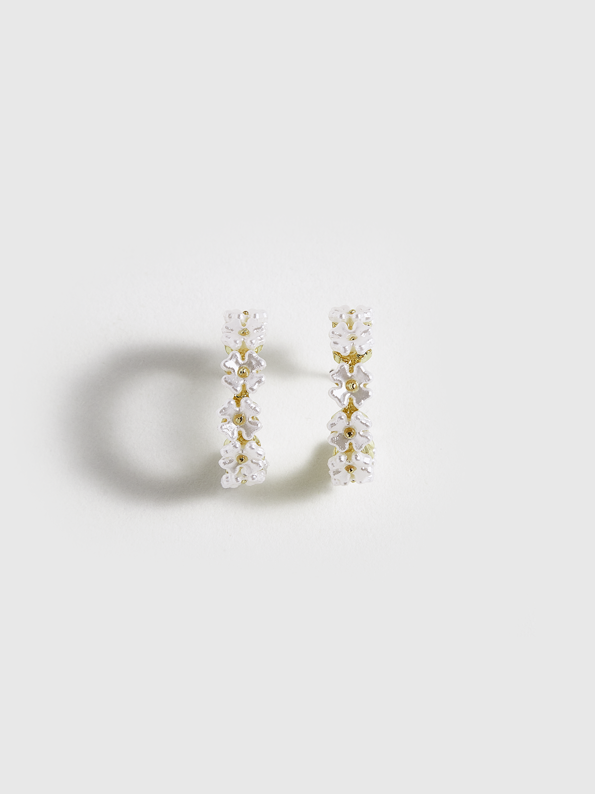 Shell Flower Hoop Earrings