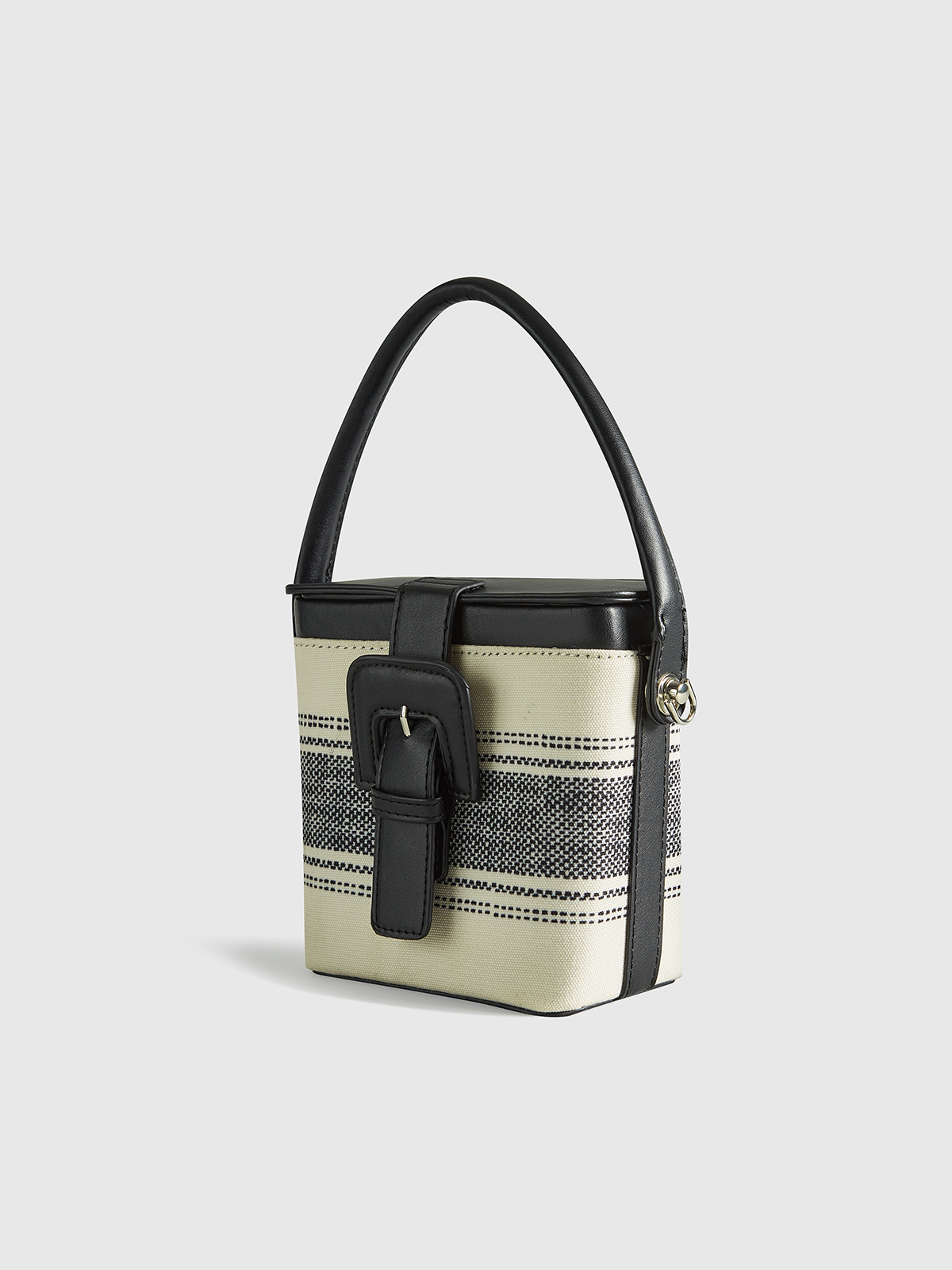 Gestretifte Henkel-Box-Tasche