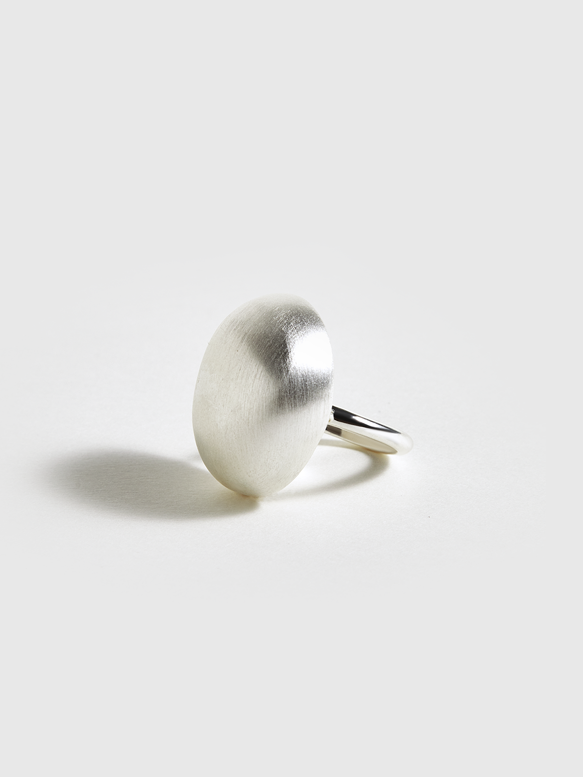 Bague Ovale Dôme Argent Mat